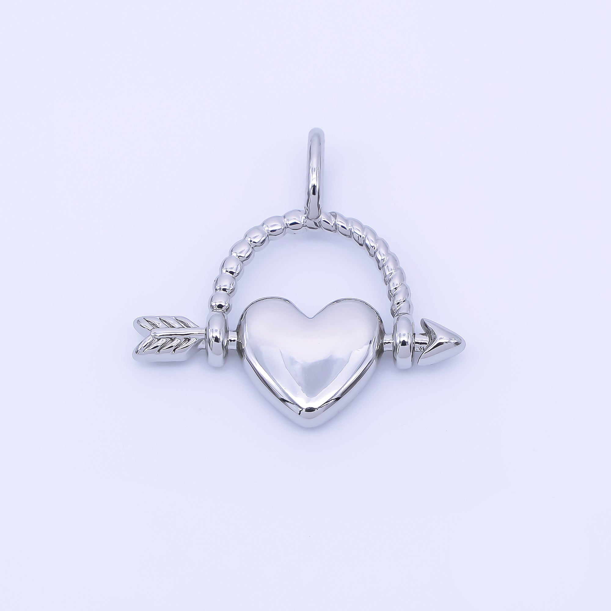 14K Gold Filled 19mm Cupid Heart Love's Arrow Pendant | AA1648