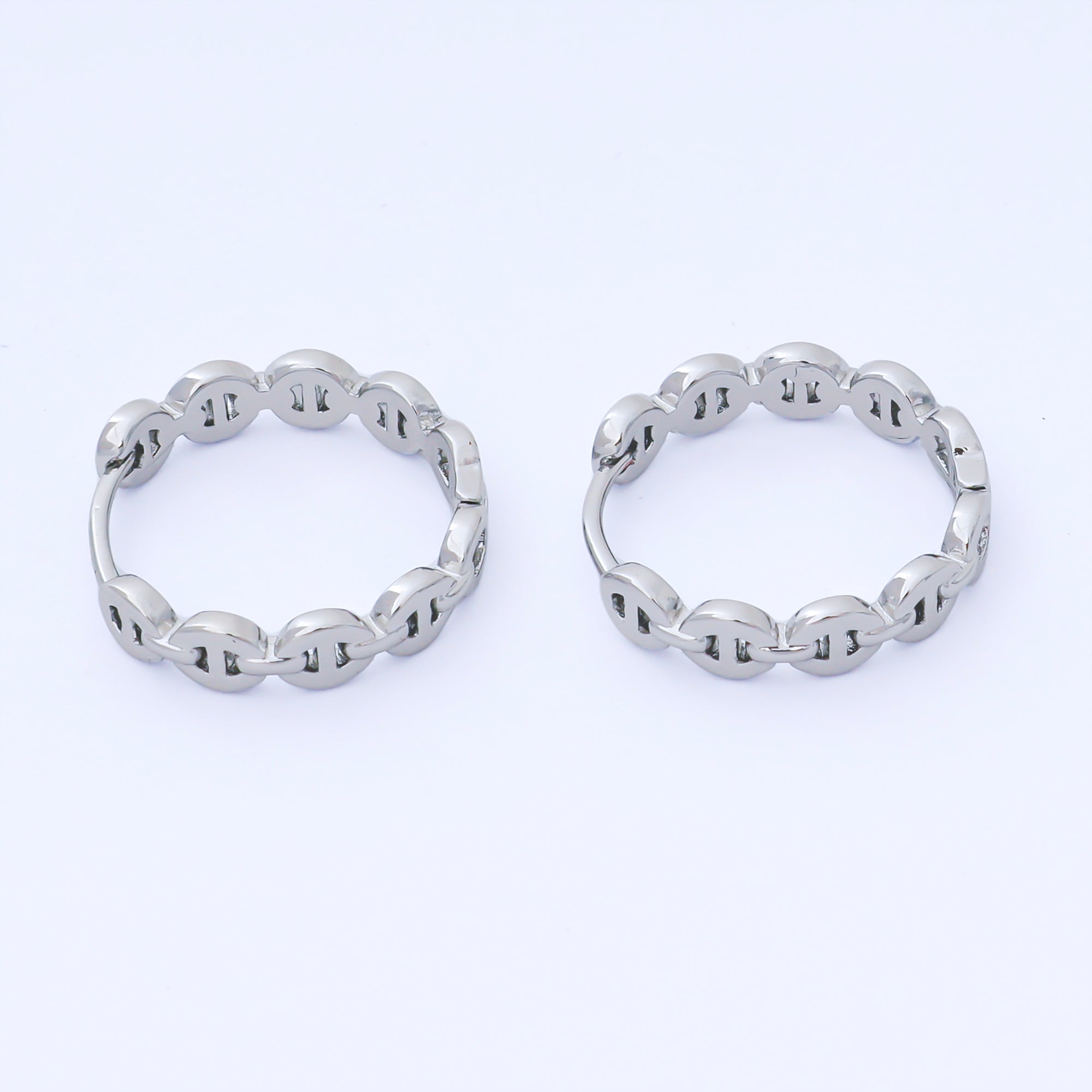24K Gold Filled 18.5mm Buttons Cluster Huggie Earrings in Gold & Silver | AB1613 AB1614