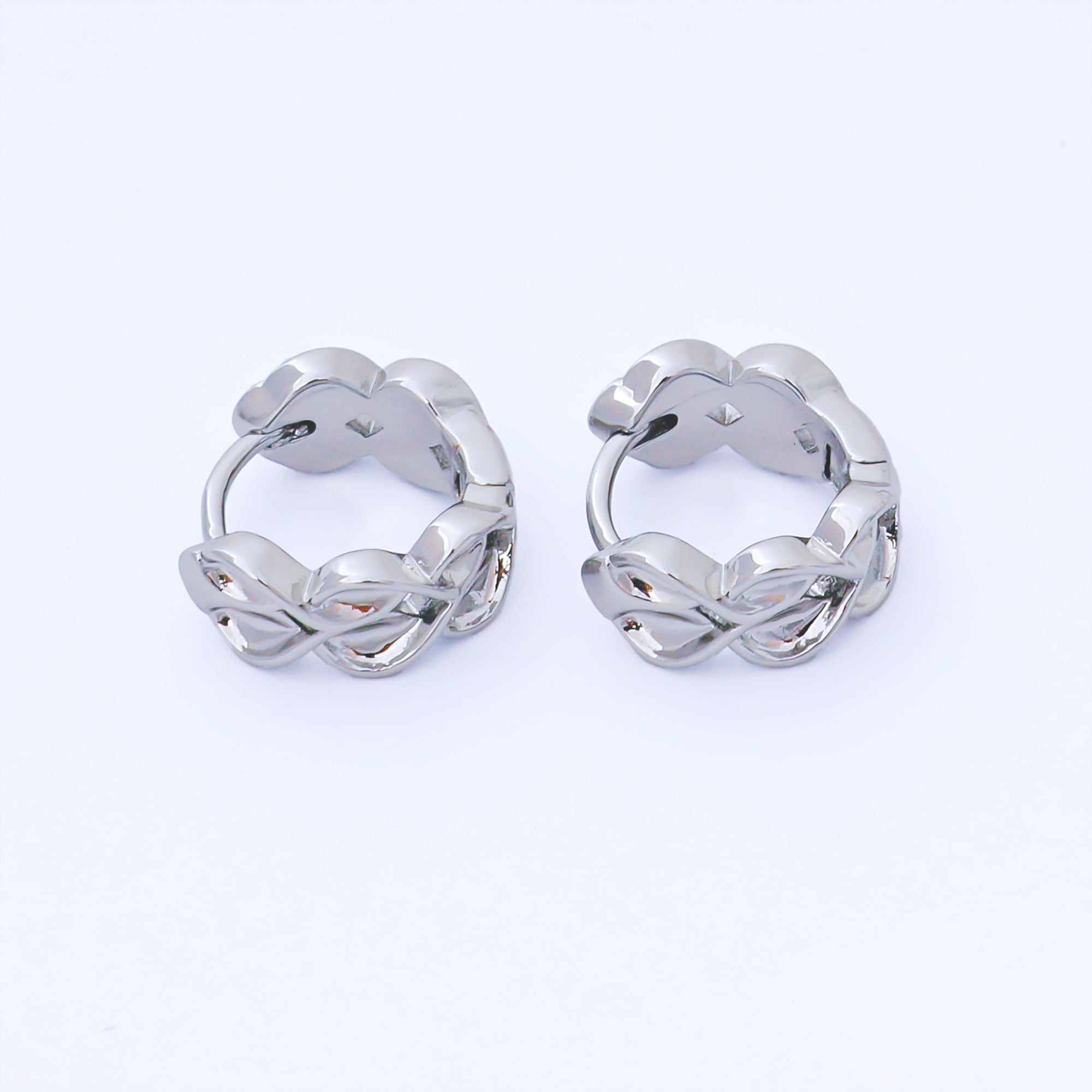 24K Gold Filled 12mm Molten Heart Lovely Huggie Earrings in Gold & Silver | AB1617 AB1618