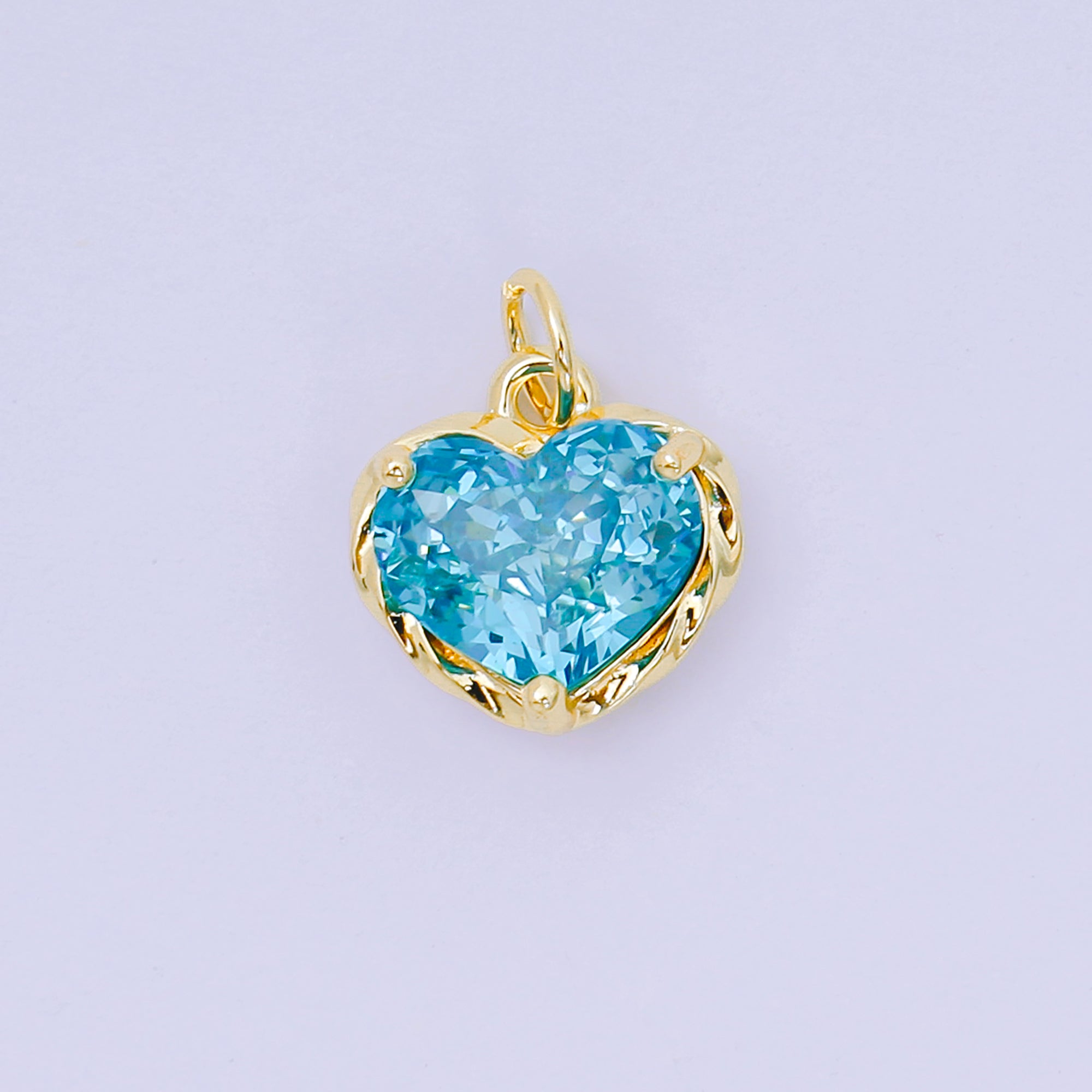 24K Gold Filled 16.9mm Heart-Shaped CZ Full of Heart Charm | AC-1568 - AC-1574