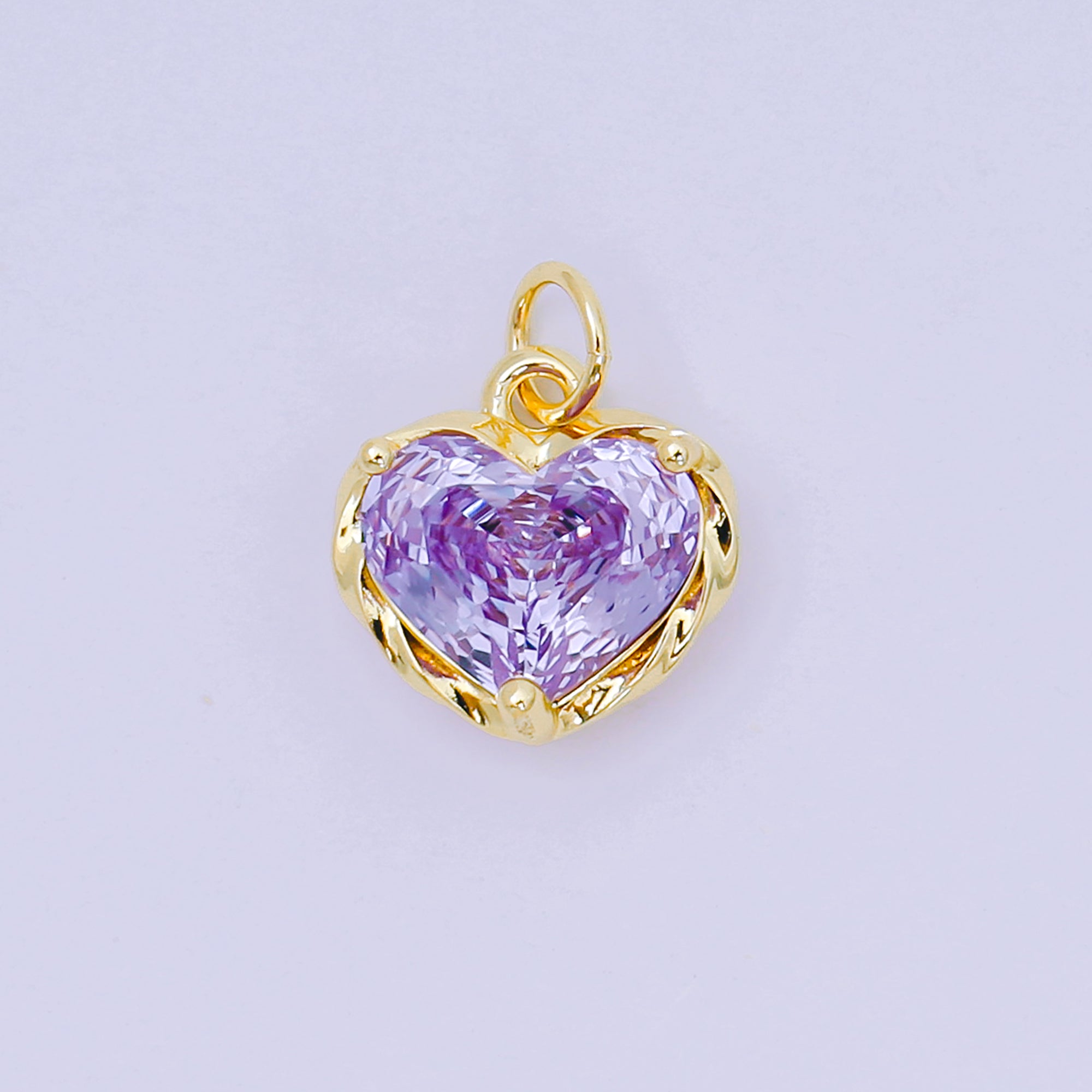 24K Gold Filled 16.9mm Heart-Shaped CZ Full of Heart Charm | AC-1568 - AC-1574