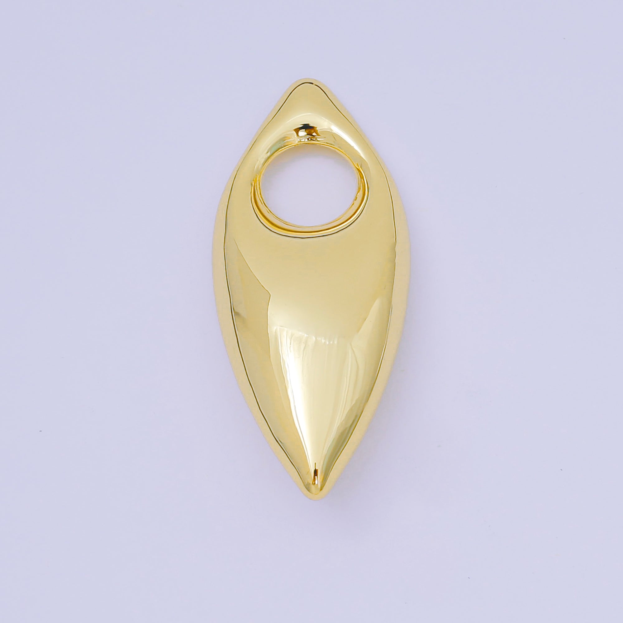 24K Gold Filled 38mm Sharp Leaf-Shaped Teardrop Charm in Gold & Silver | AC-1584
