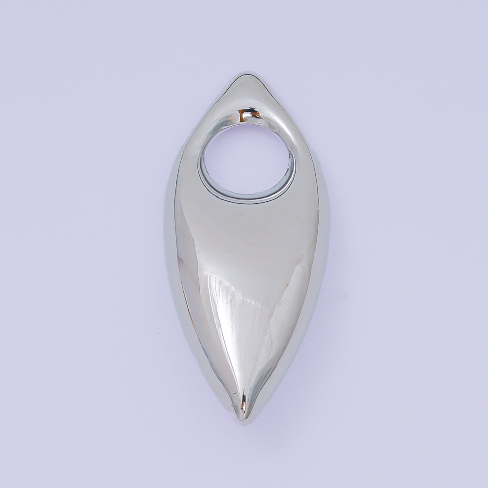 24K Gold Filled 38mm Sharp Leaf-Shaped Teardrop Charm in Gold & Silver | AC-1584