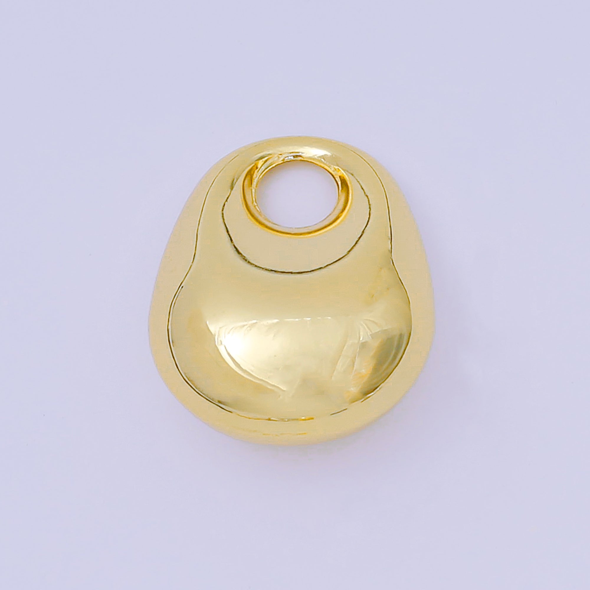 24K Gold Filled 25mm Metallic Rounded Dome Charm in Gold & Silver | AC-1585