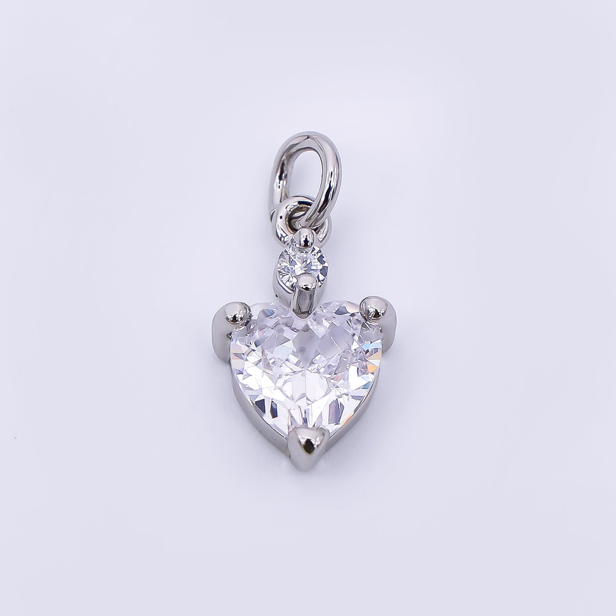 24K Gold Filled 12mm Heart-Shaped CZ Heart Pop Drop Charm in Gold & Silver | AC1599