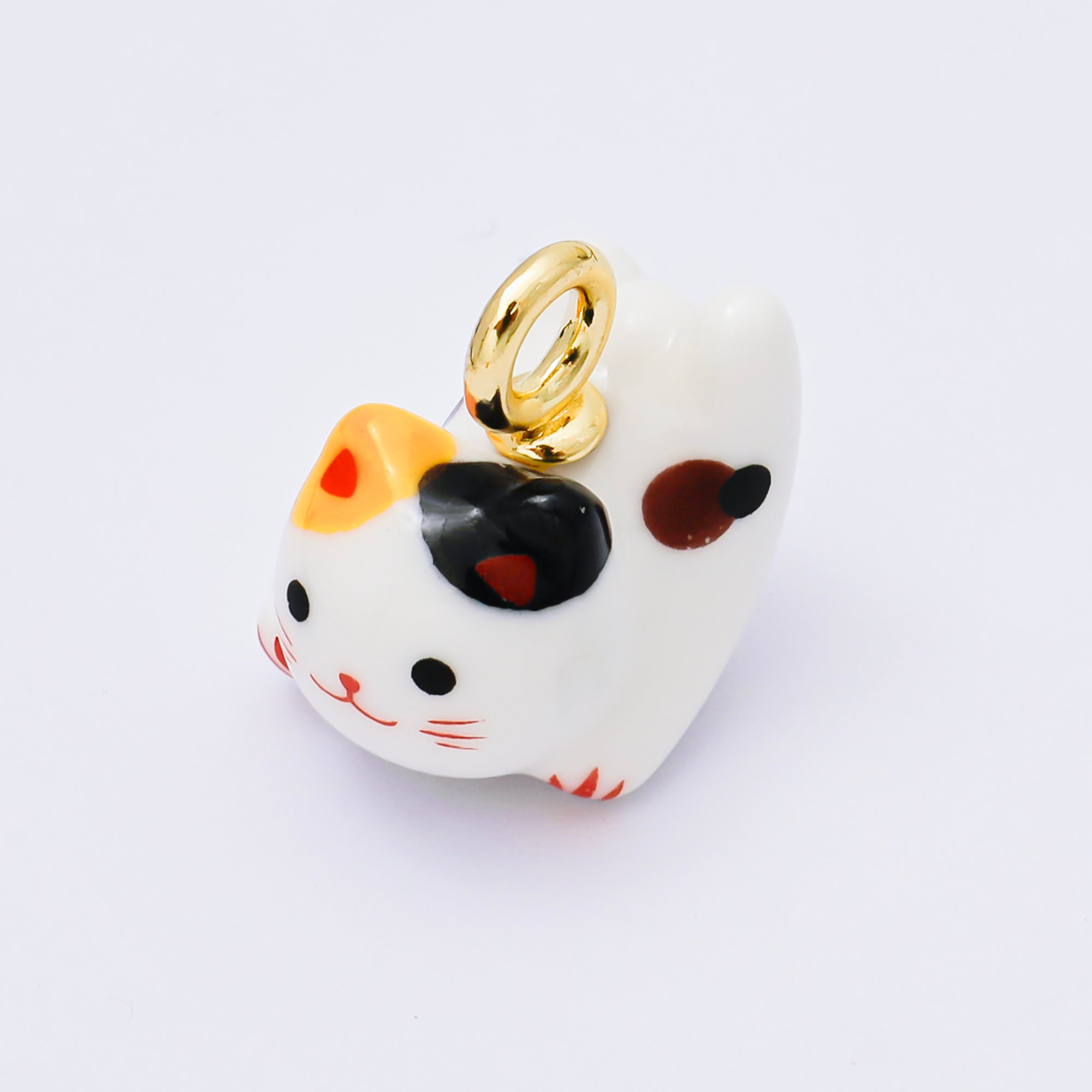 24K Gold Filled 21mm Ceramics Kawaii Cat Animals Porcelain Charm | AC1624 - AC1628