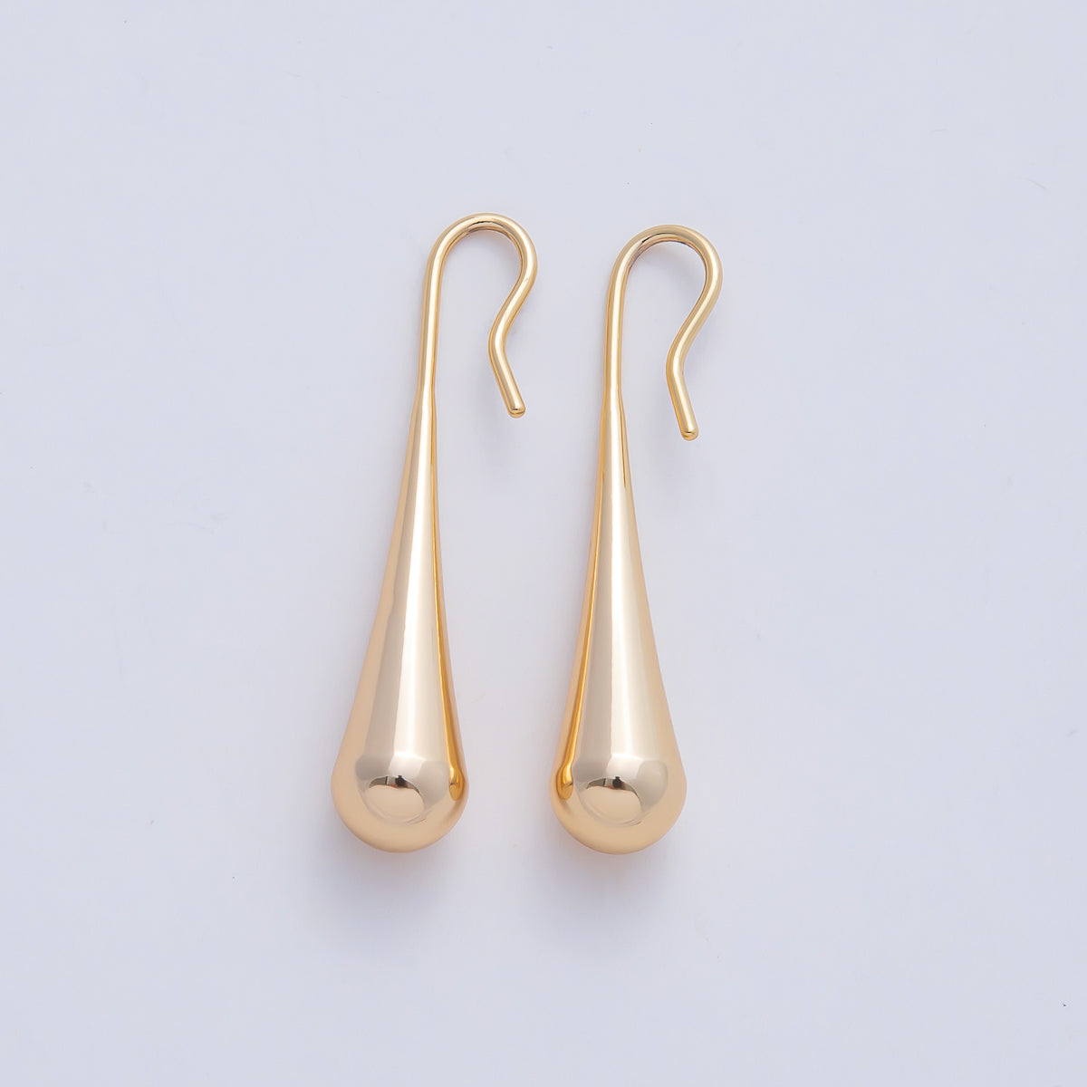 18K Gold Filled Minimalist Teardrop Fish Hook Earrings | AD1661