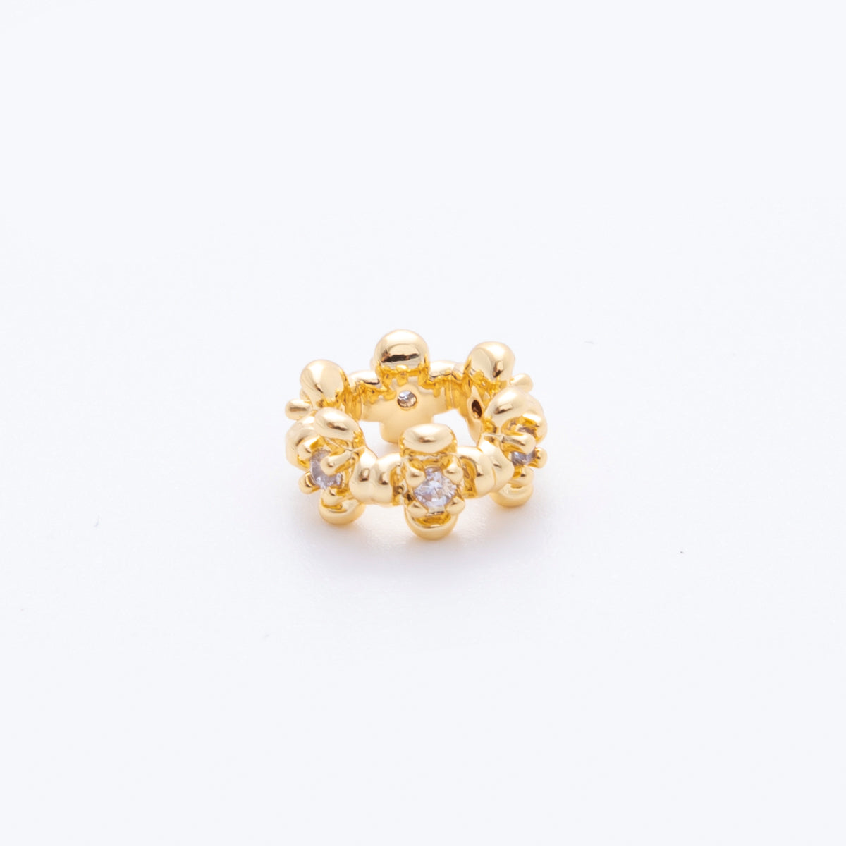 18K Gold Filled 9.3mm Molten Daisy Flower Thin Rondelle Bead Spacer | AF1040