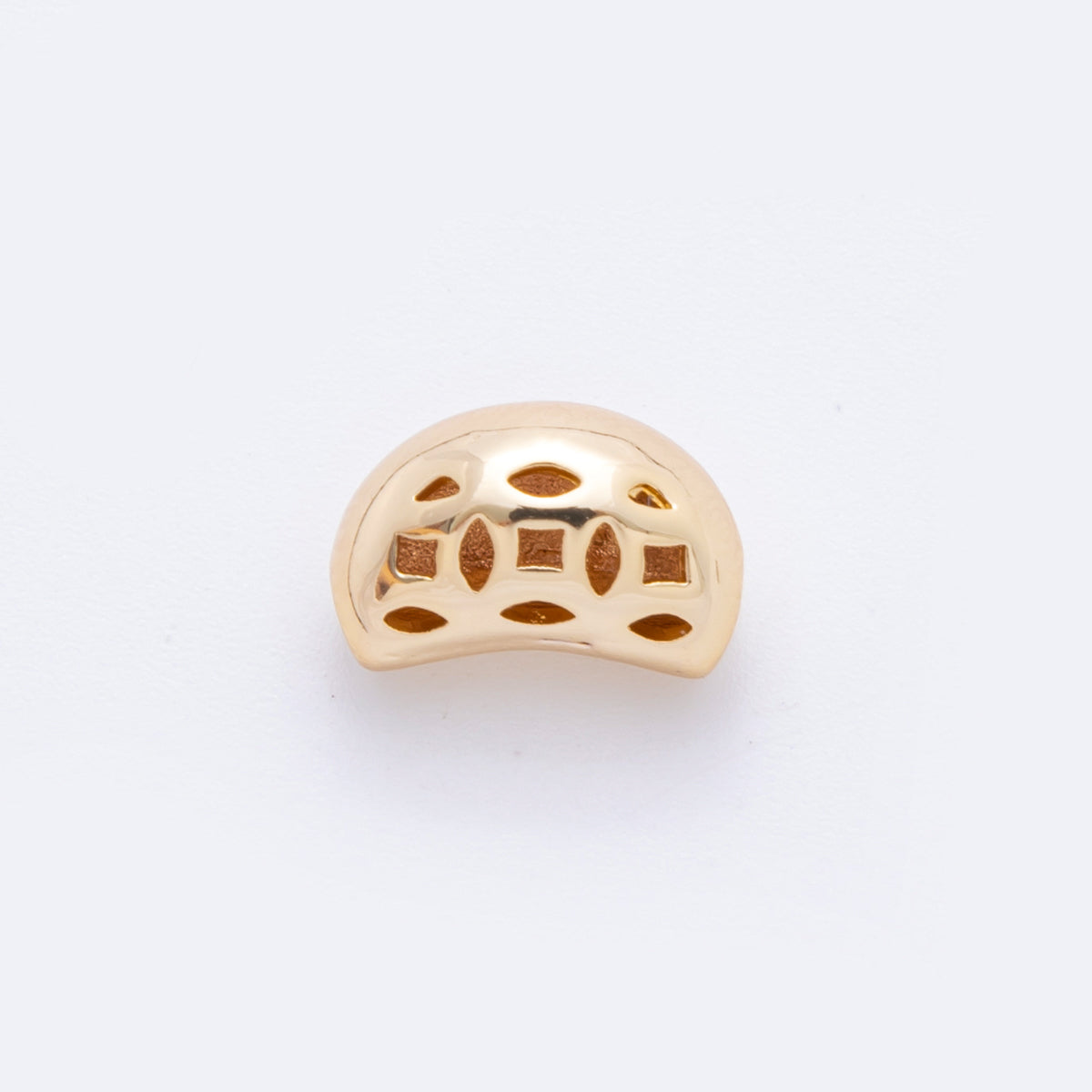 18K Gold Filled Bean Curved Filigree Minimalist Bead | AF1045