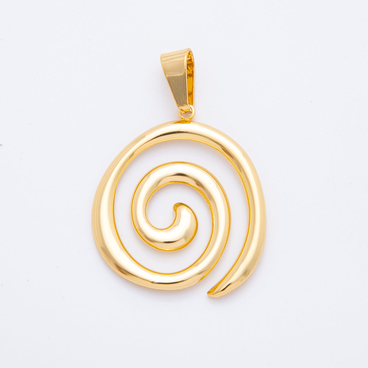18K Gold Filled Minimalist Loop Spiral Pendant | AF1119