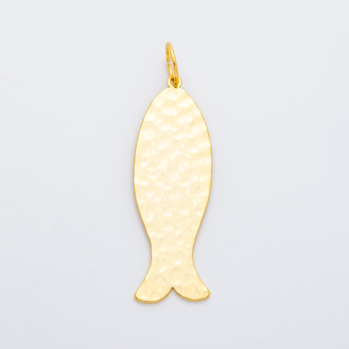 18K Gold Filled 61.6mm Minimalist Sardine Nautilus Fish Charm | AF1312