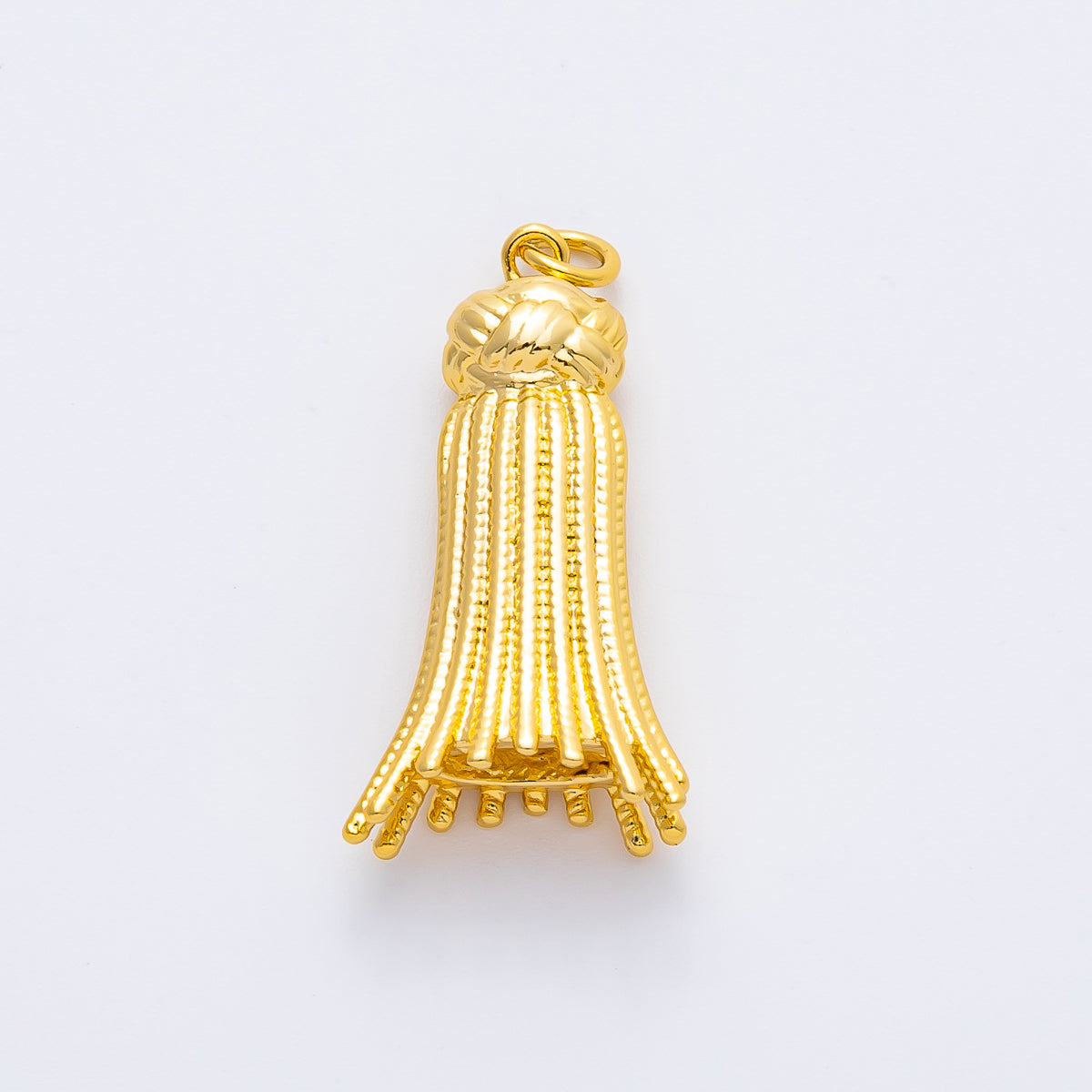 18K Gold Filled 34mm Knot Tassel 3D Multidimensional Charm Fringe Jewelry | AF1376
