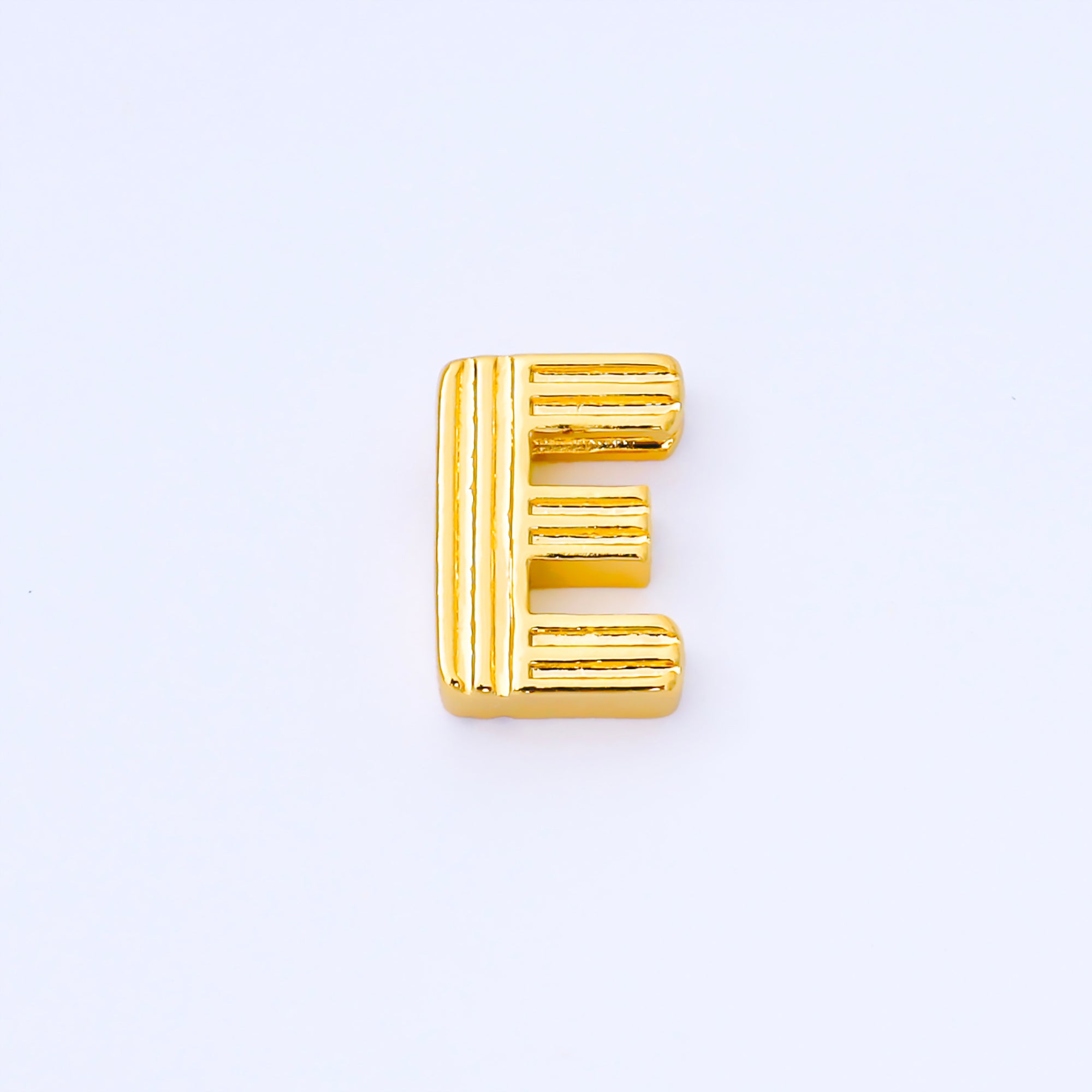 24K Gold Filled 15mm Initial Letter Alphabet Groovy Initial Spacer Bead | AF066 - AF078
