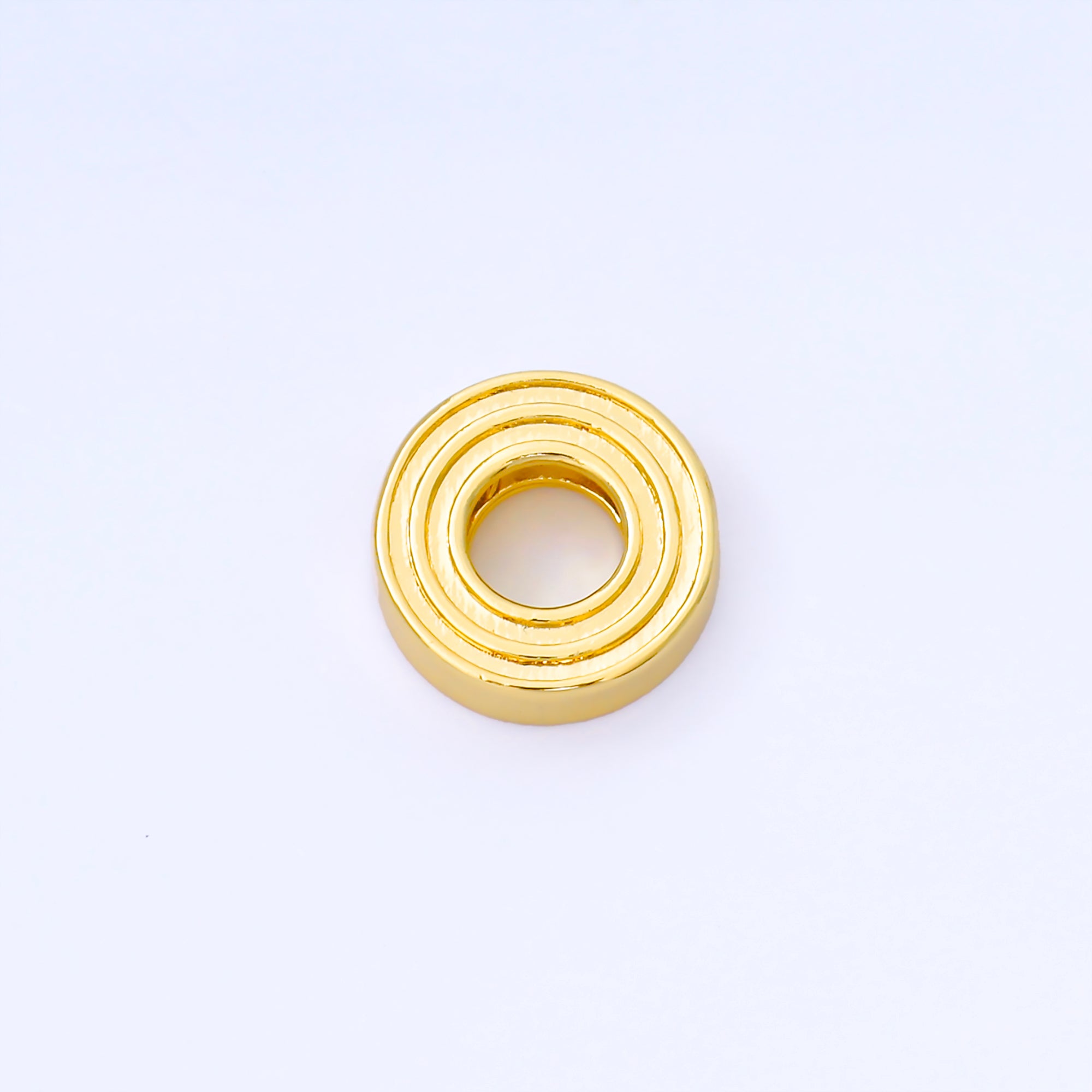 24K Gold Filled 15mm Initial Letter Alphabet Groovy Initial Spacer Bead | AF066 - AF078