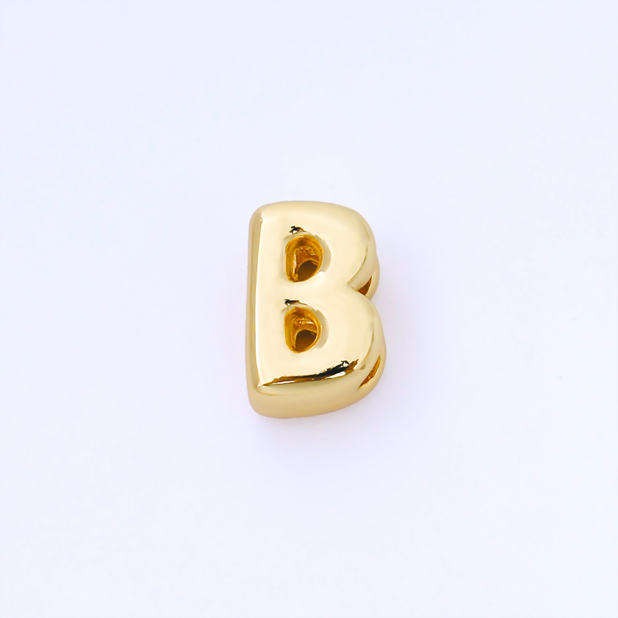 24K Gold Filled 15mm Personalized Chubby Bubble Initial Letter Alphabet Bead | AF079 - AF091