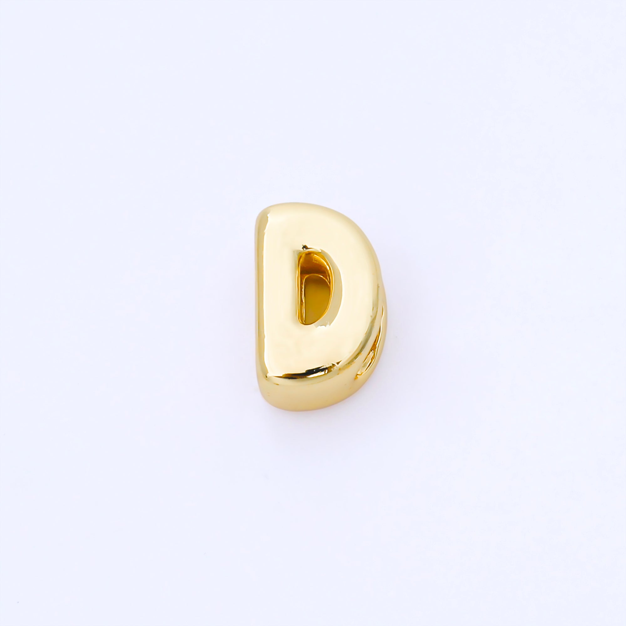 24K Gold Filled 15mm Personalized Chubby Bubble Initial Letter Alphabet Bead | AF079 - AF091
