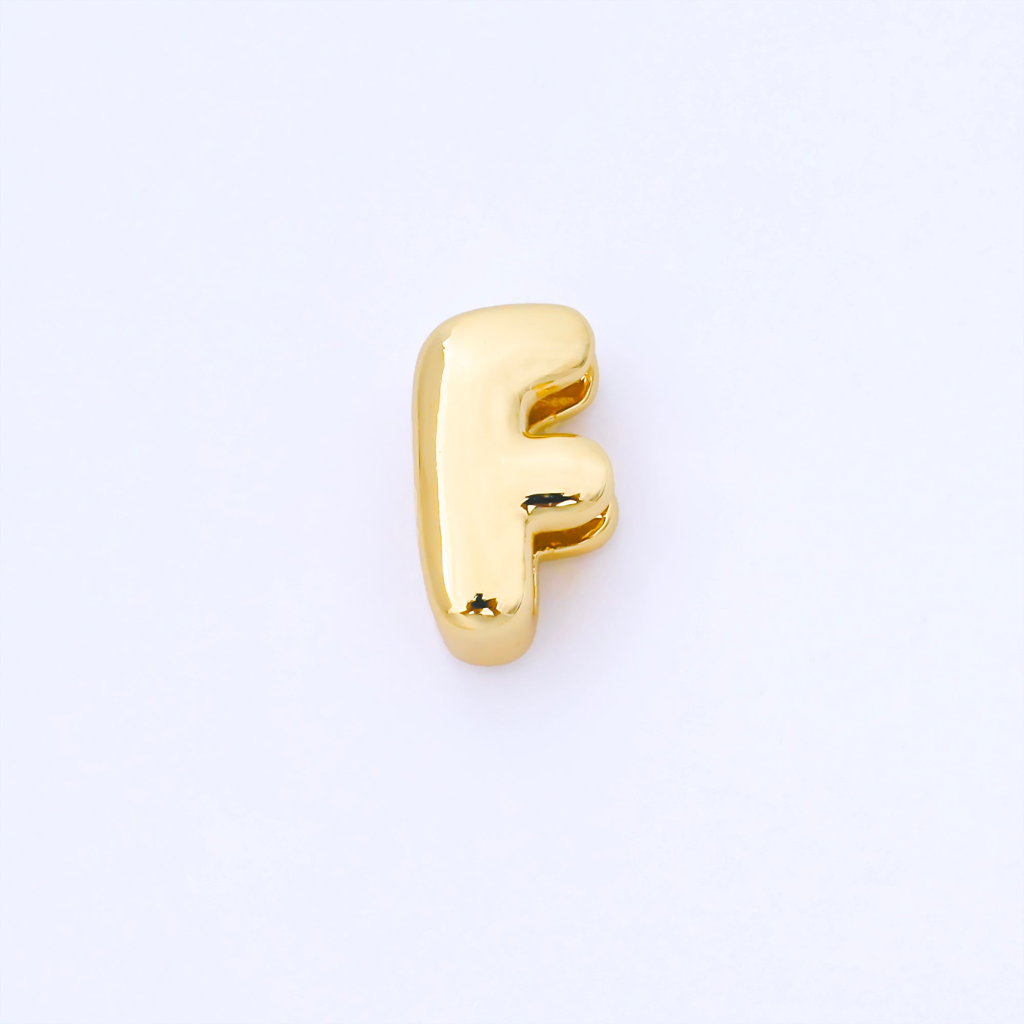 24K Gold Filled 15mm Personalized Chubby Bubble Initial Letter Alphabet Bead | AF079 - AF091