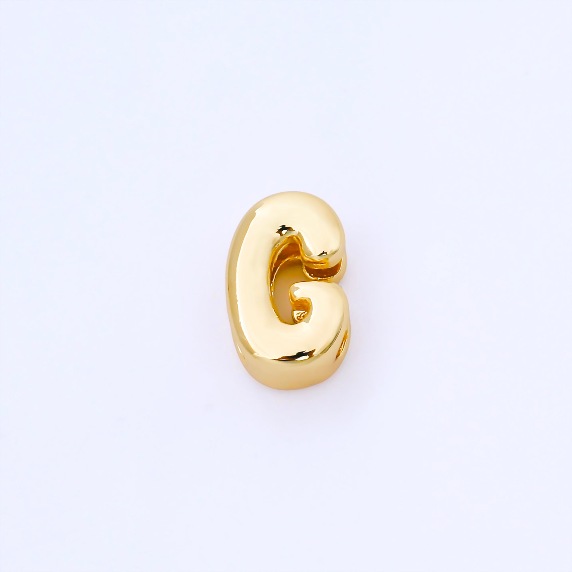 24K Gold Filled 15mm Personalized Chubby Bubble Initial Letter Alphabet Bead | AF079 - AF091