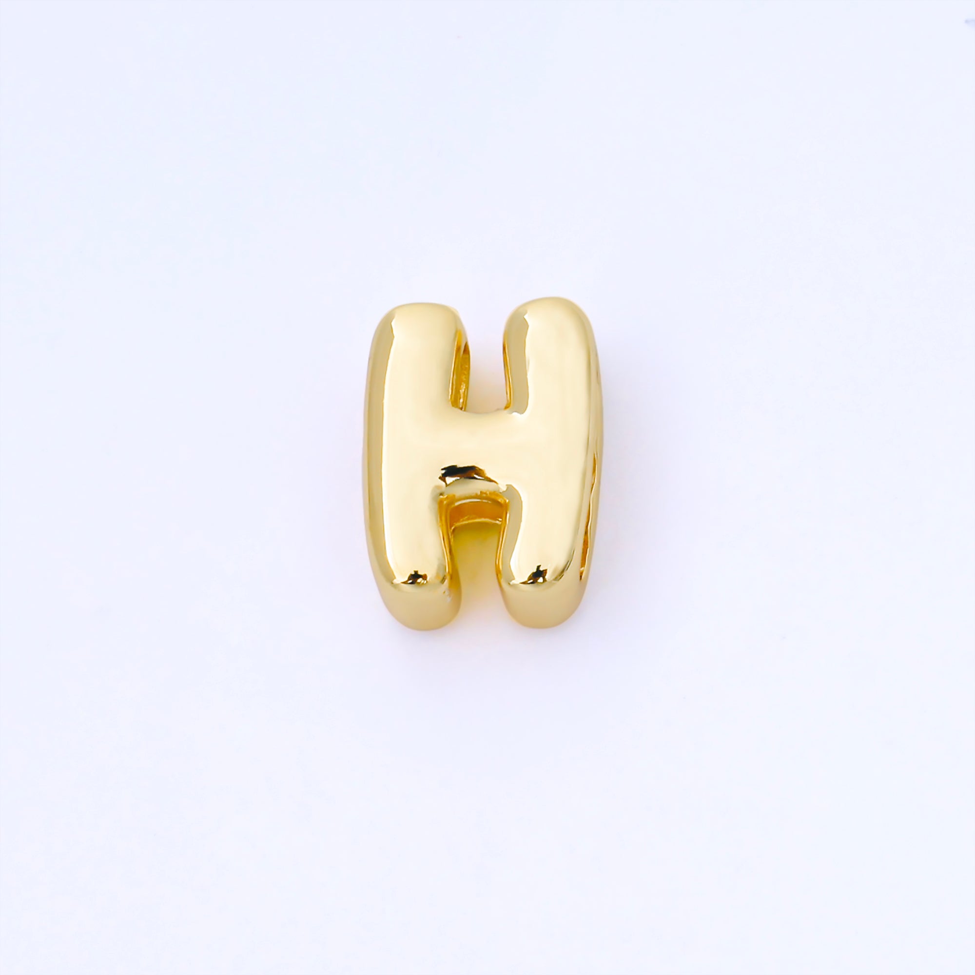 24K Gold Filled 15mm Personalized Chubby Bubble Initial Letter Alphabet Bead | AF079 - AF091