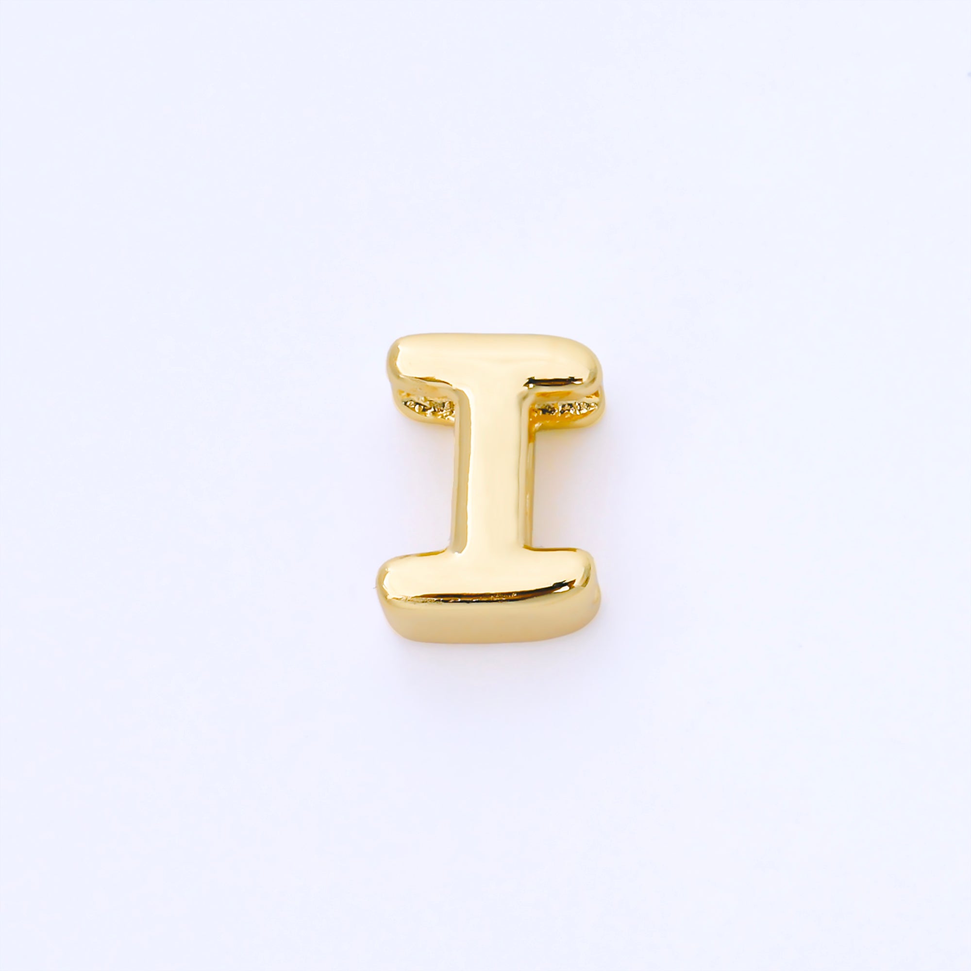 24K Gold Filled 15mm Personalized Chubby Bubble Initial Letter Alphabet Bead | AF079 - AF091
