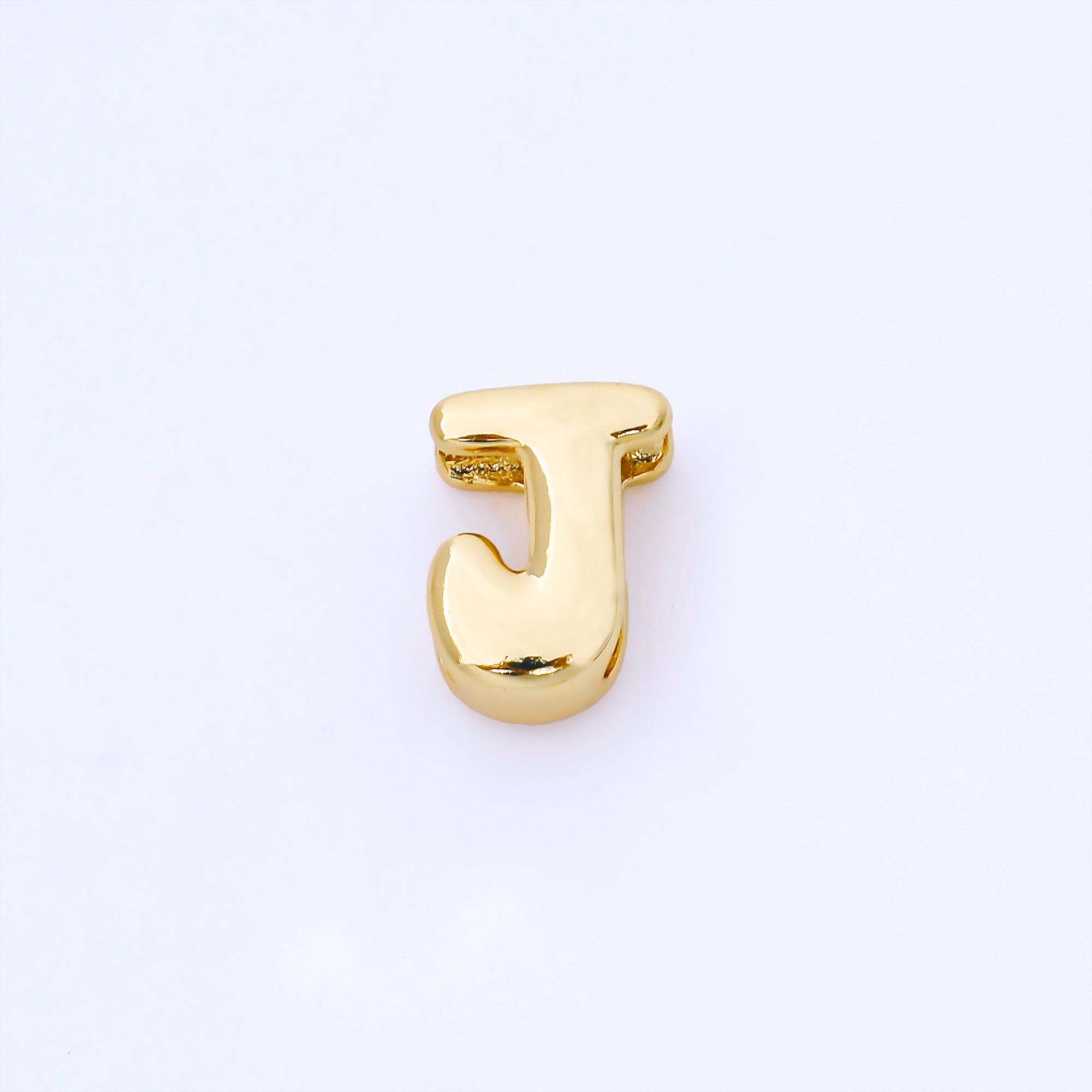 24K Gold Filled 15mm Personalized Chubby Bubble Initial Letter Alphabet Bead | AF079 - AF091