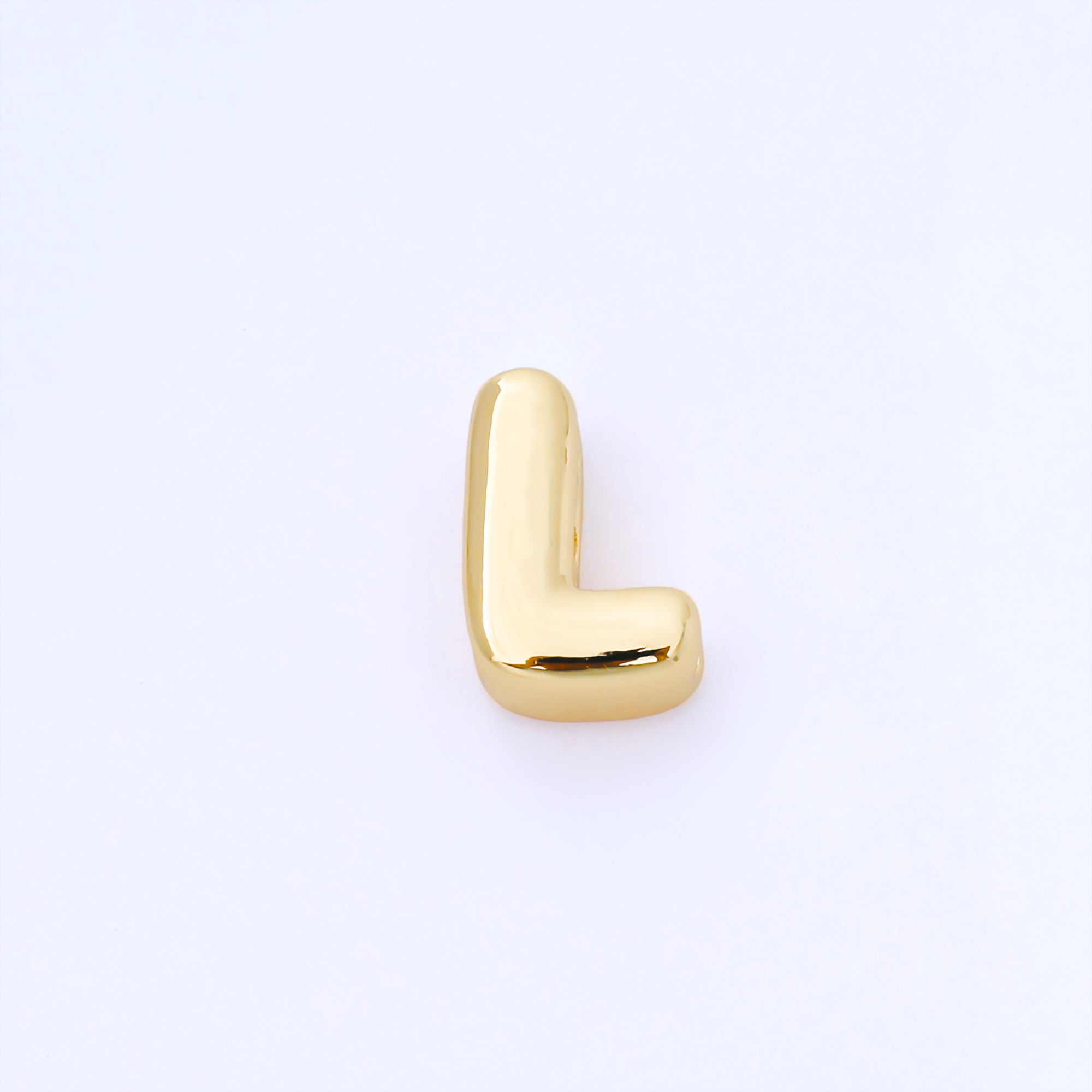 24K Gold Filled 15mm Personalized Chubby Bubble Initial Letter Alphabet Bead | AF079 - AF091