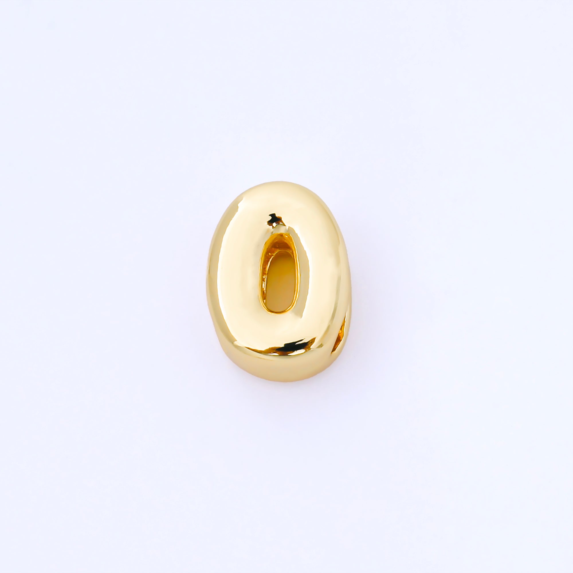 24K Gold Filled 15mm Personalized Chubby Bubble Initial Letter Alphabet Bead | AF079 - AF091