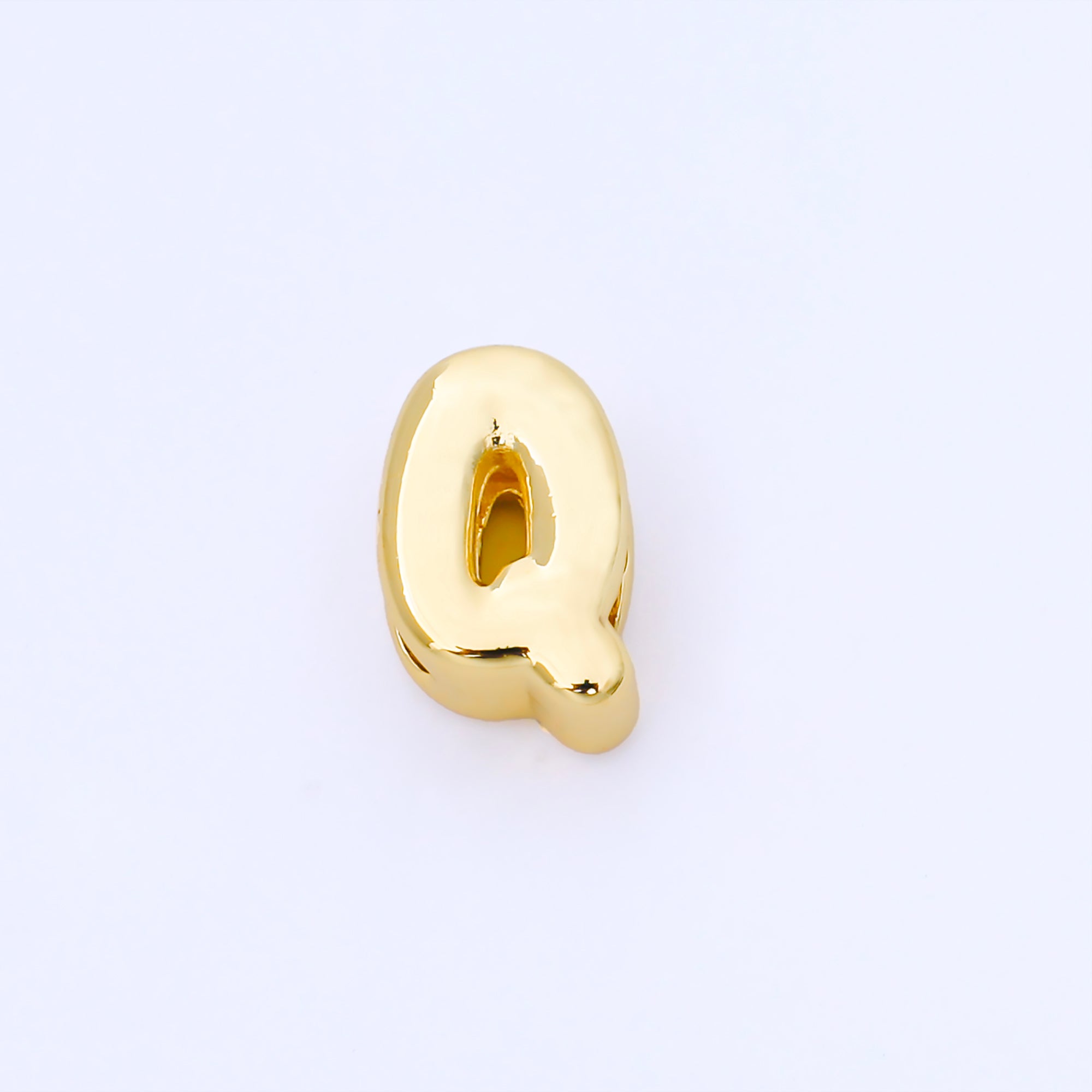24K Gold Filled 15mm Personalized Chubby Bubble Initial Letter Alphabet Bead | AF079 - AF091