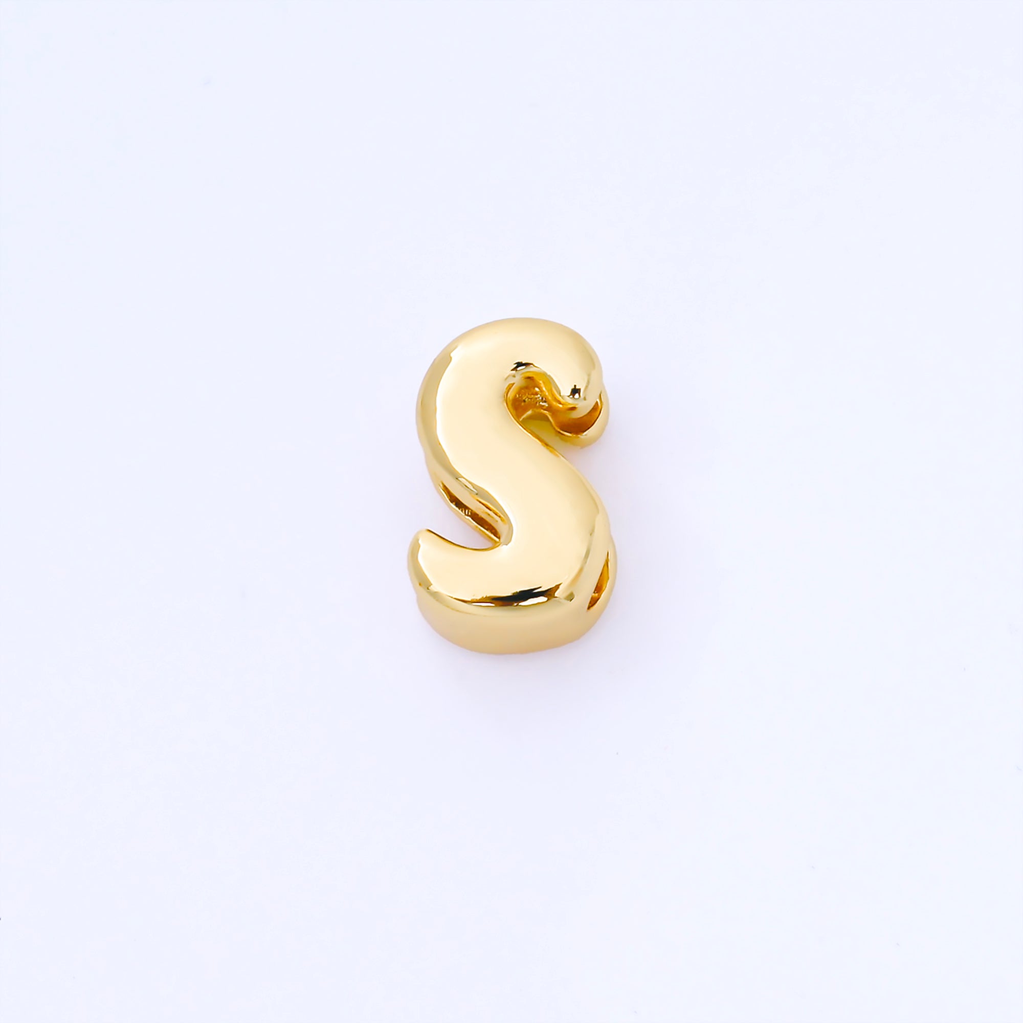 24K Gold Filled 15mm Personalized Chubby Bubble Initial Letter Alphabet Bead | AF079 - AF091