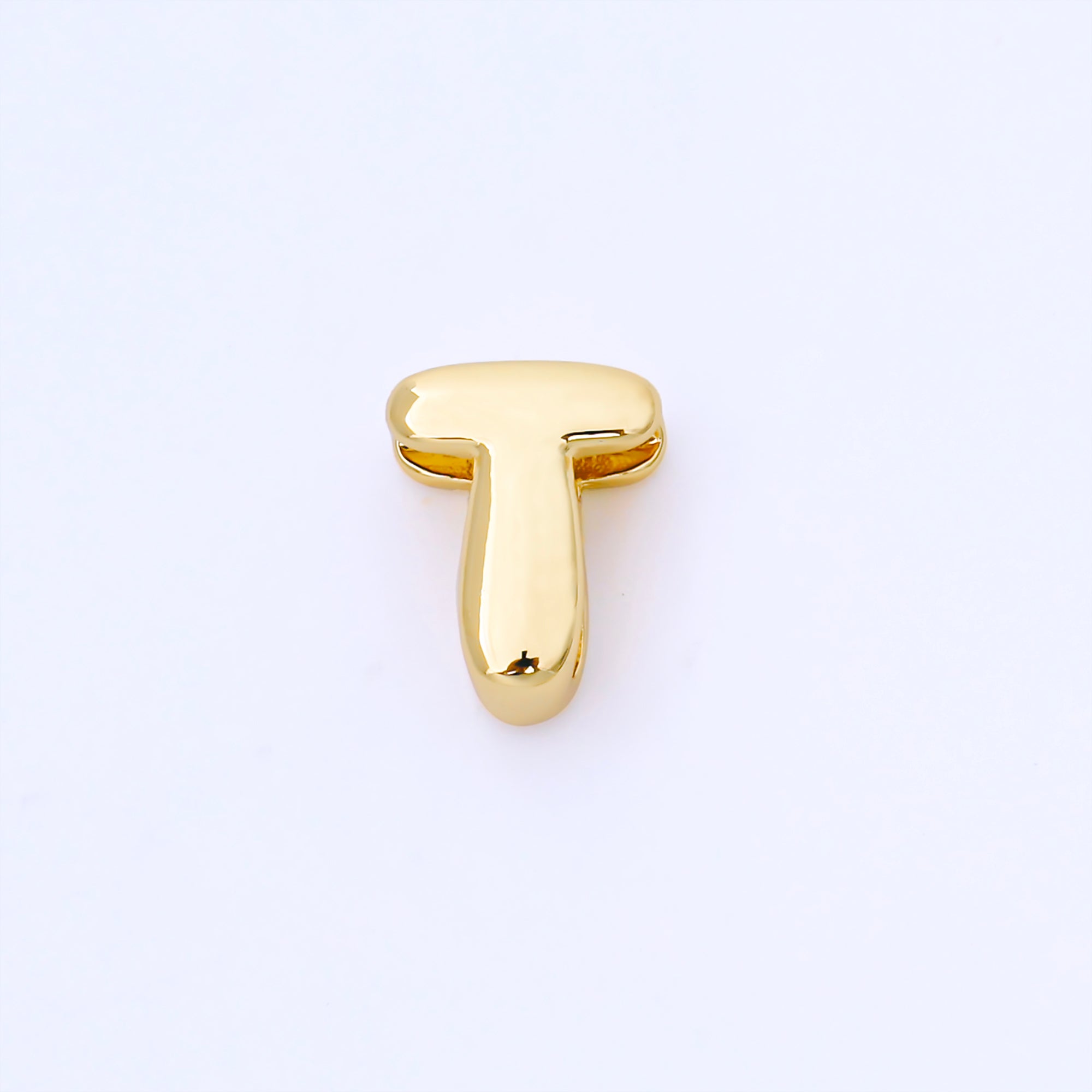 24K Gold Filled 15mm Personalized Chubby Bubble Initial Letter Alphabet Bead | AF079 - AF091