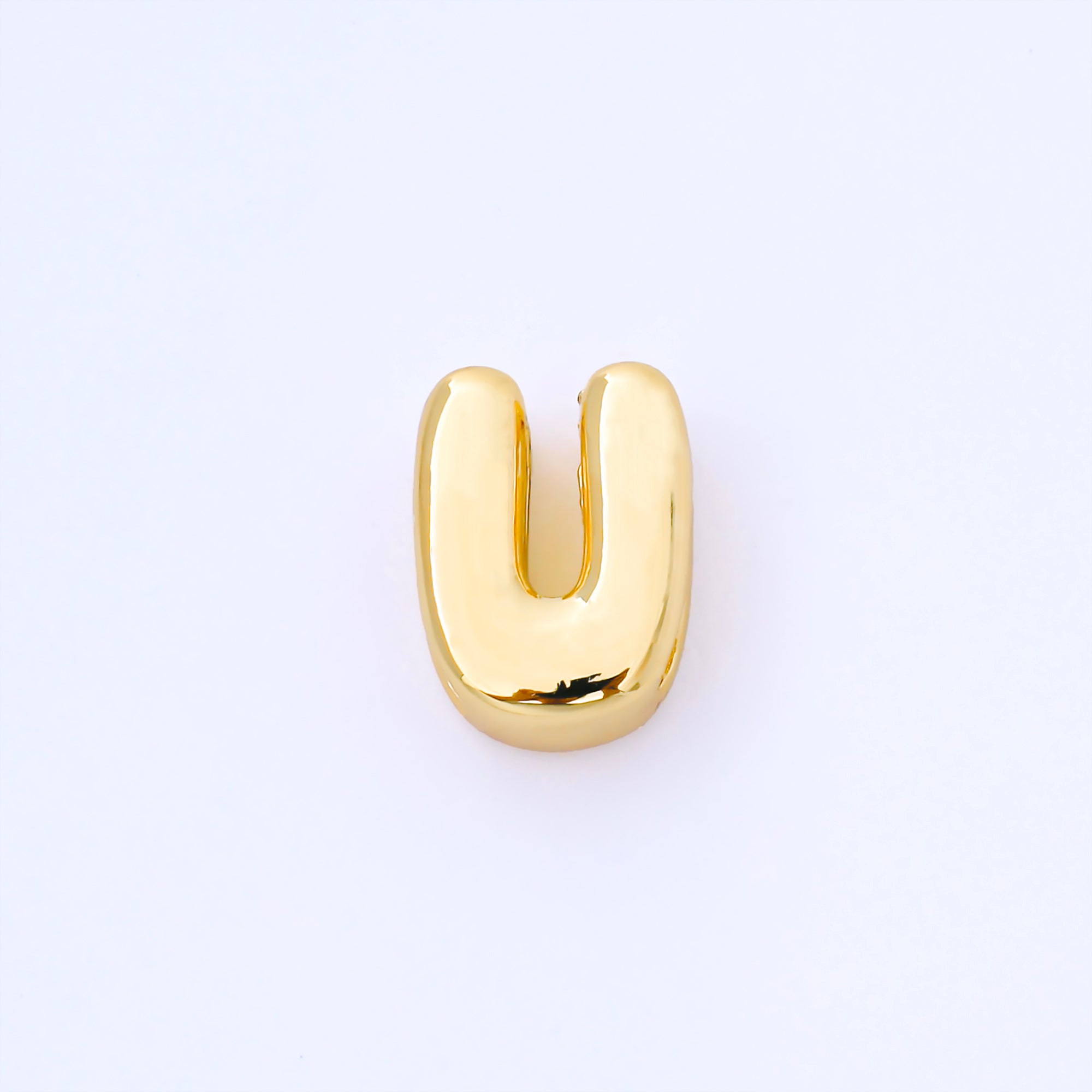 24K Gold Filled 15mm Personalized Chubby Bubble Initial Letter Alphabet Bead | AF079 - AF091