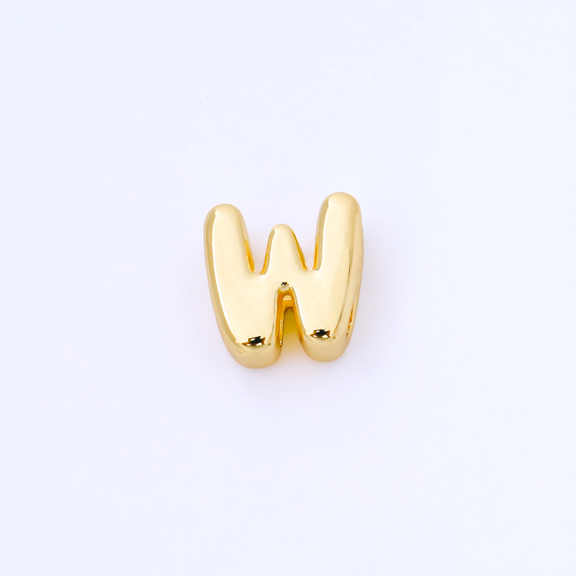 24K Gold Filled 15mm Personalized Chubby Bubble Initial Letter Alphabet Bead | AF079 - AF091