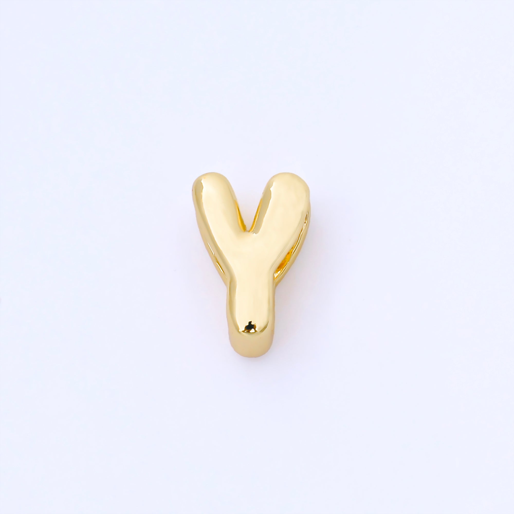 24K Gold Filled 15mm Personalized Chubby Bubble Initial Letter Alphabet Bead | AF079 - AF091