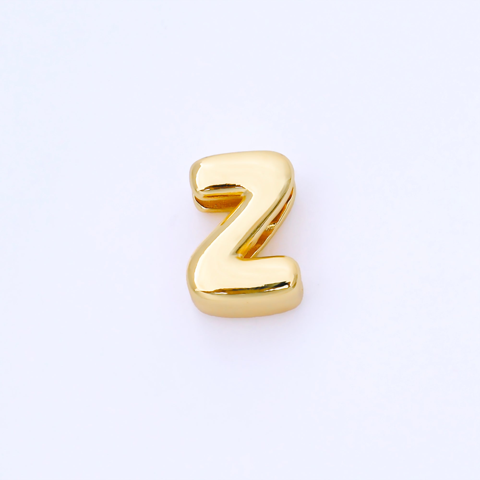 24K Gold Filled 15mm Personalized Chubby Bubble Initial Letter Alphabet Bead | AF079 - AF091