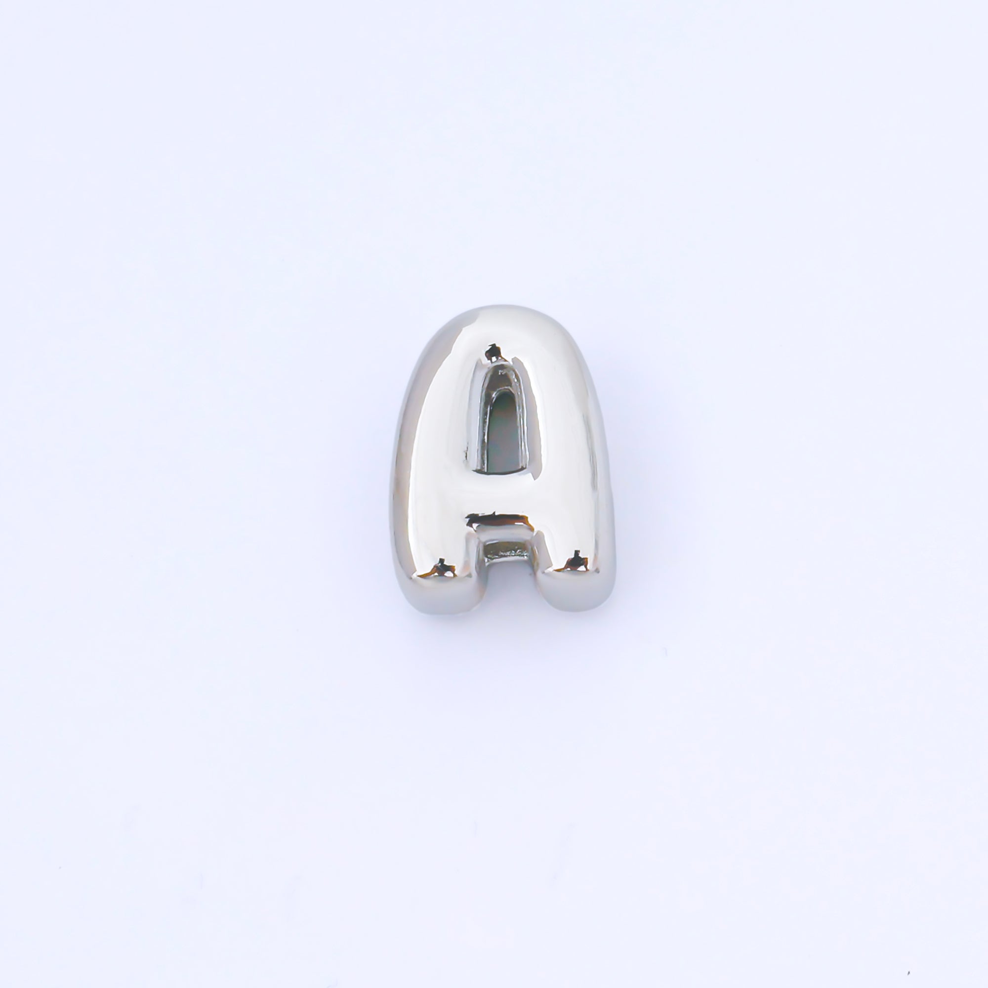 Silver 15mm Personalized Chubby Bubble Initial Letter Alphabet Bead | AF092 - AF104