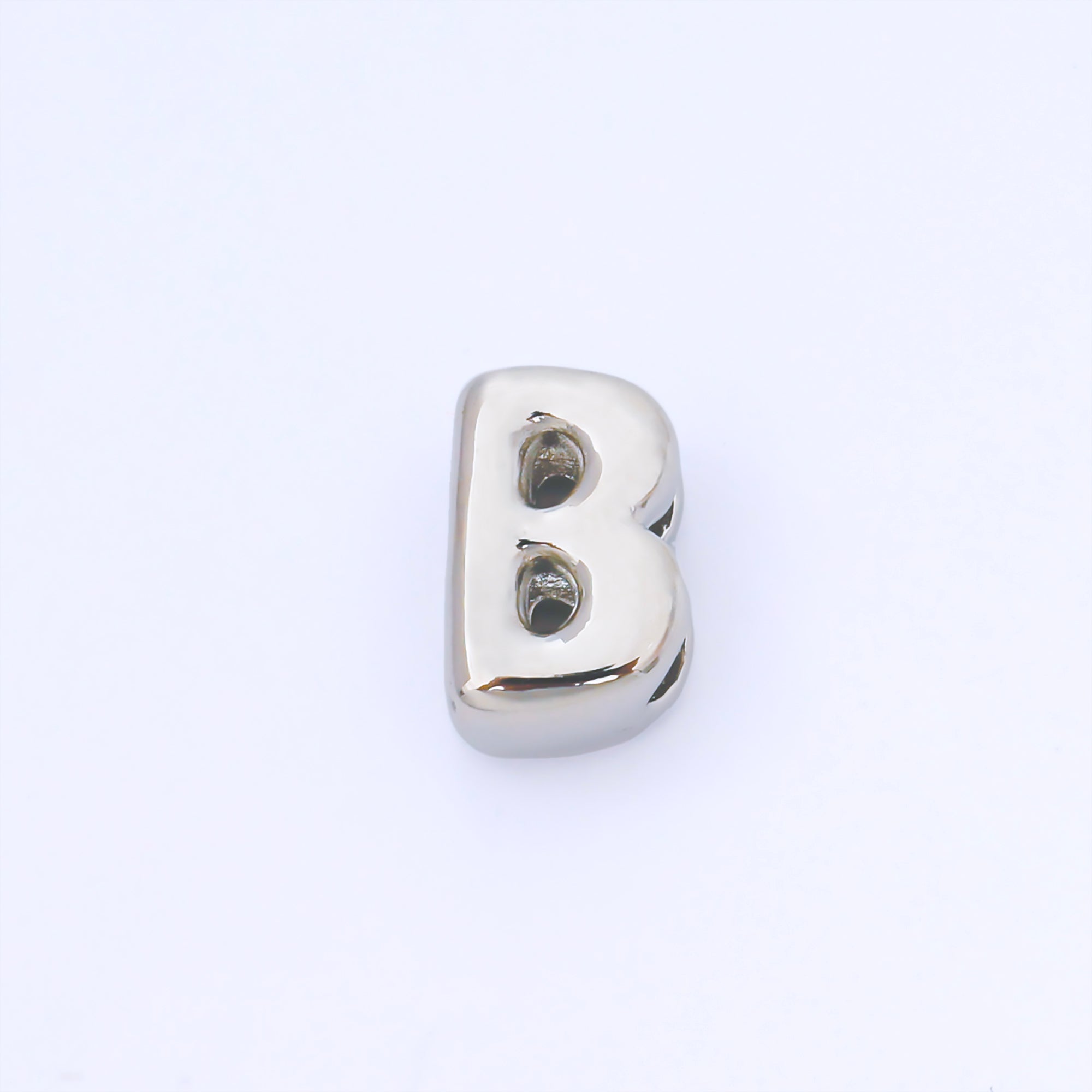 Silver 15mm Personalized Chubby Bubble Initial Letter Alphabet Bead | AF092 - AF104