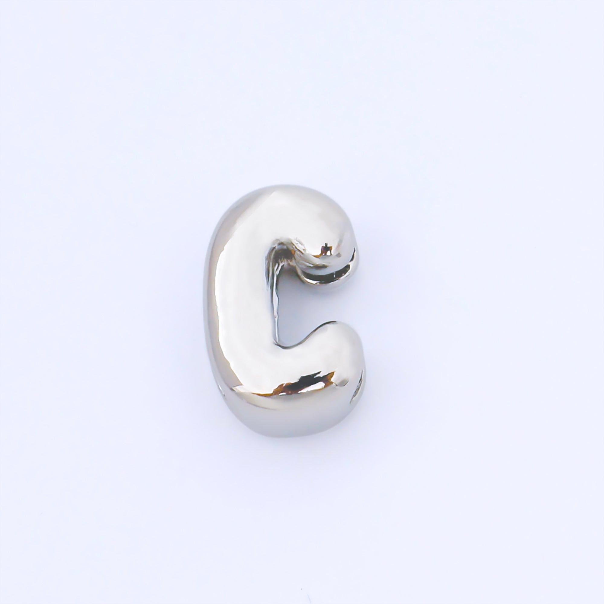 Silver 15mm Personalized Chubby Bubble Initial Letter Alphabet Bead | AF092 - AF104