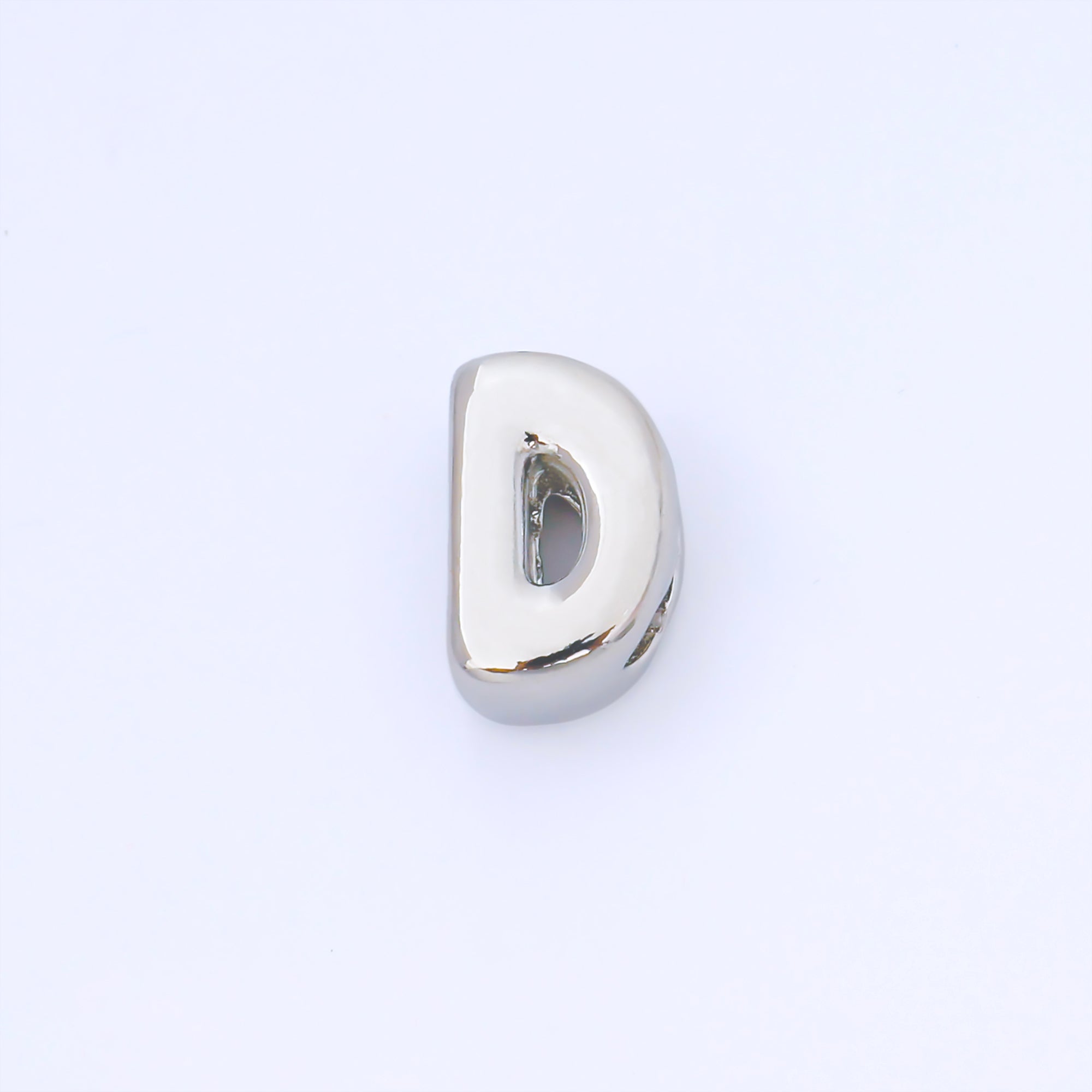 Silver 15mm Personalized Chubby Bubble Initial Letter Alphabet Bead | AF092 - AF104