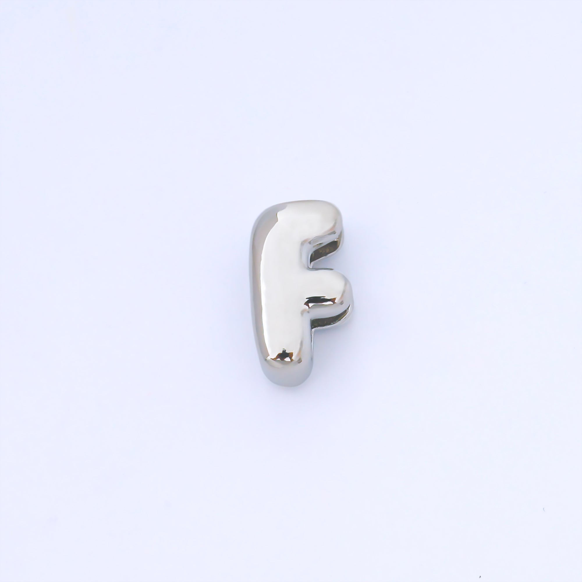 Silver 15mm Personalized Chubby Bubble Initial Letter Alphabet Bead | AF092 - AF104