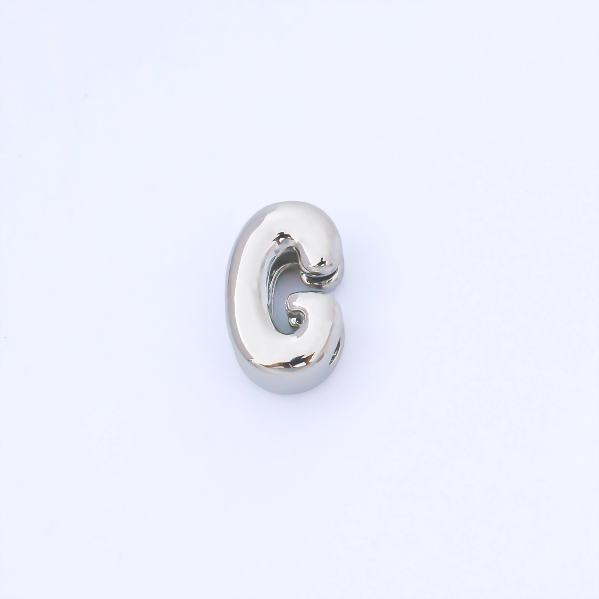 Silver 15mm Personalized Chubby Bubble Initial Letter Alphabet Bead | AF092 - AF104