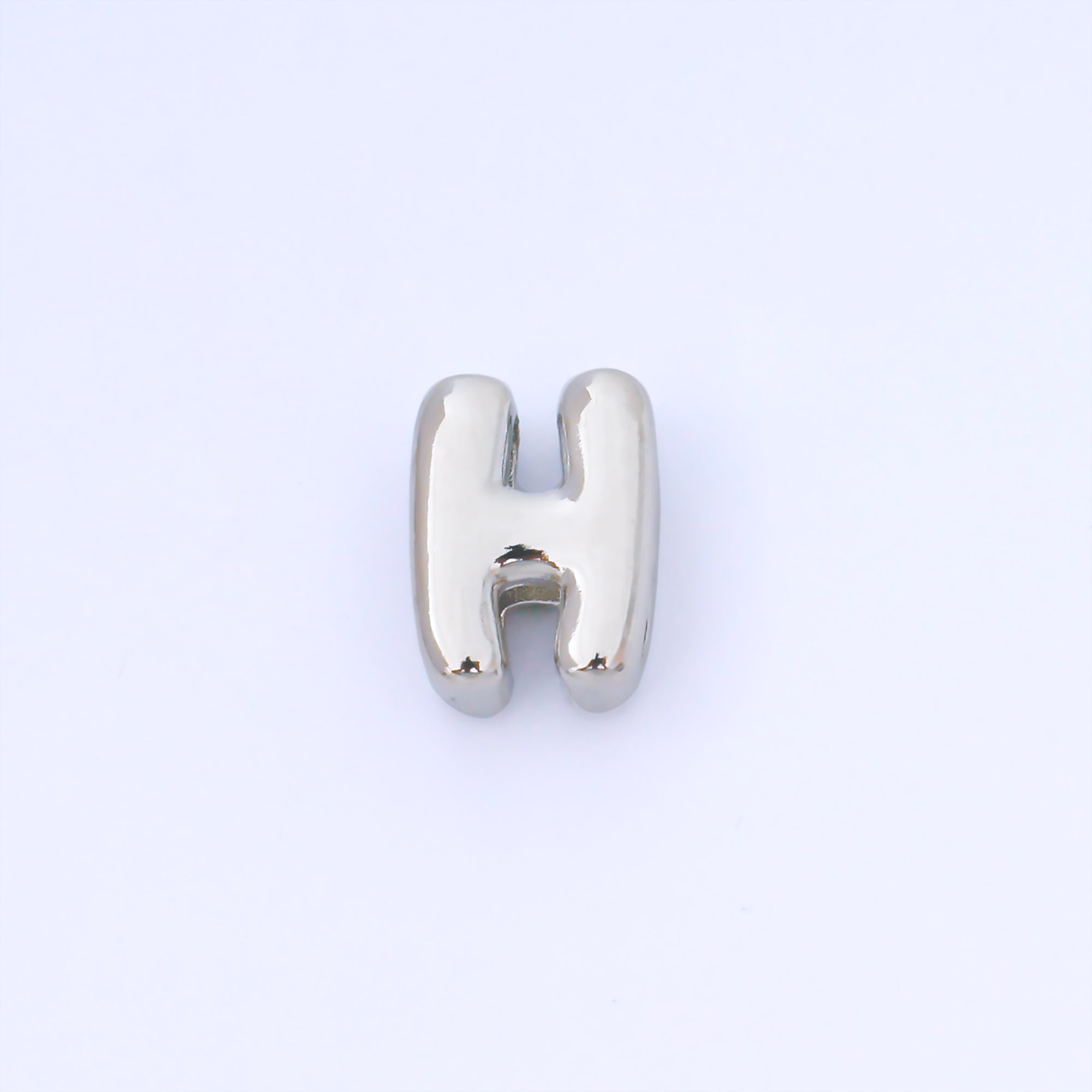 Silver 15mm Personalized Chubby Bubble Initial Letter Alphabet Bead | AF092 - AF104