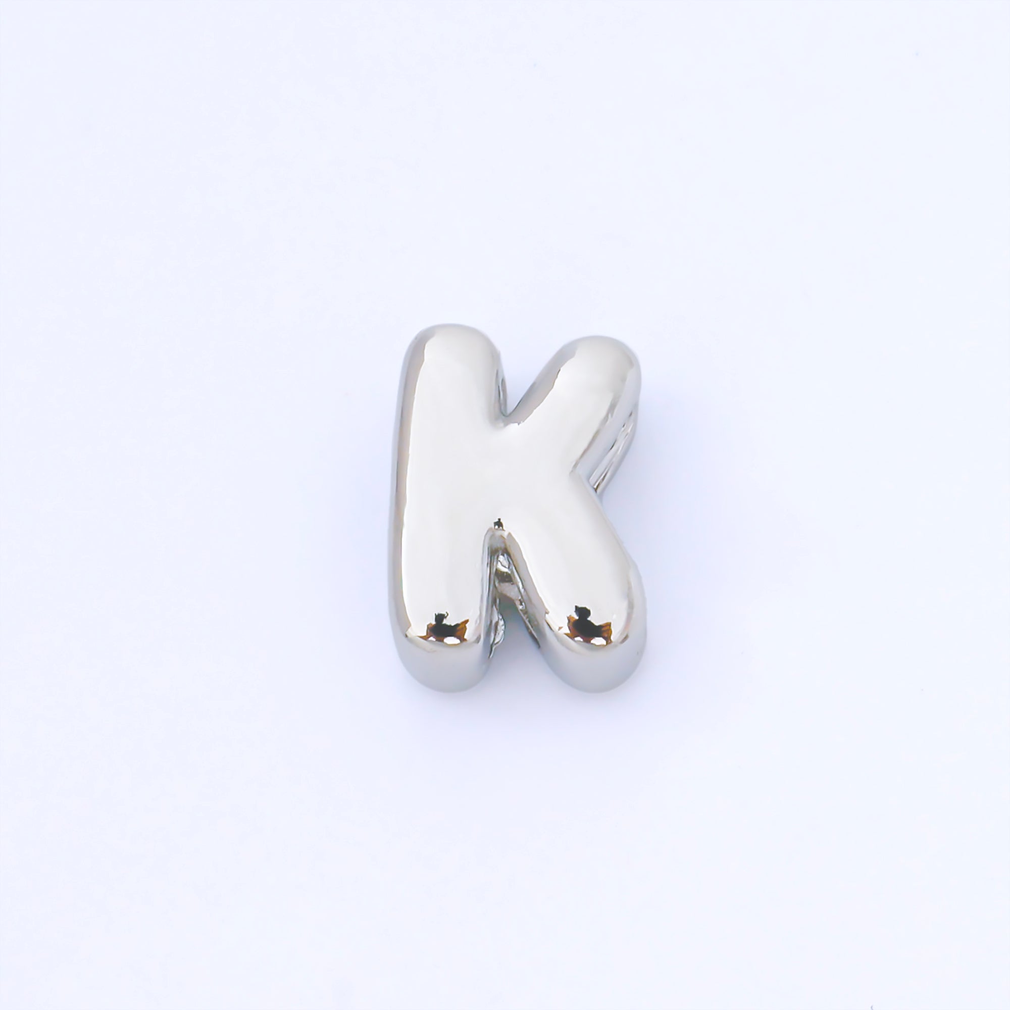 Silver 15mm Personalized Chubby Bubble Initial Letter Alphabet Bead | AF092 - AF104