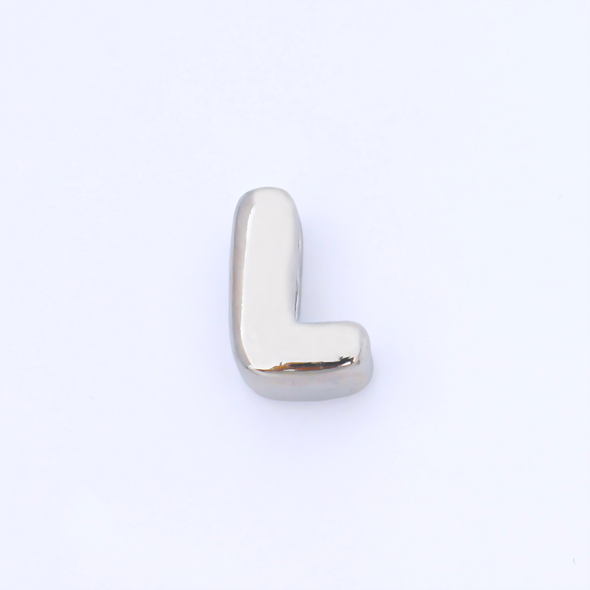 Silver 15mm Personalized Chubby Bubble Initial Letter Alphabet Bead | AF092 - AF104