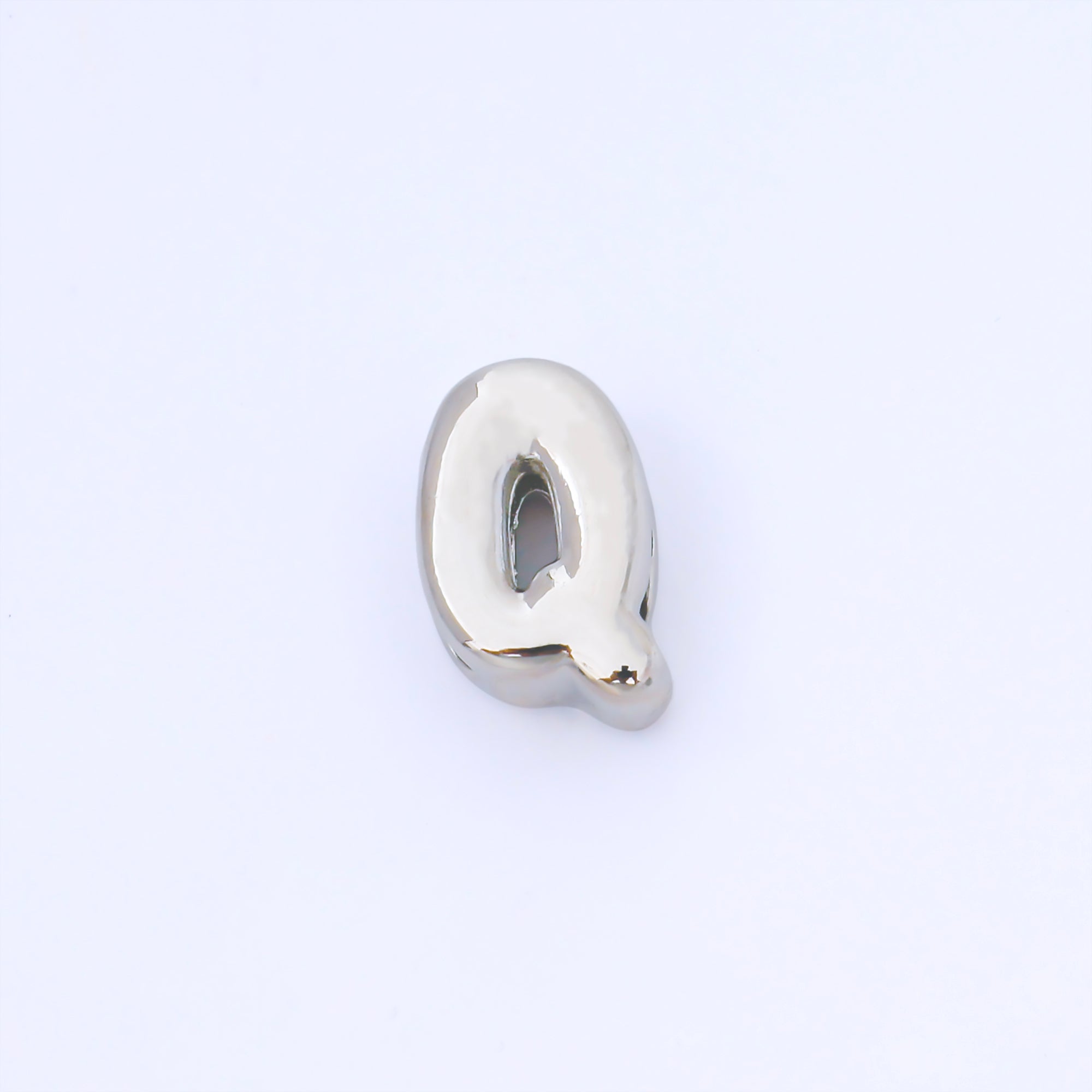 Silver 15mm Personalized Chubby Bubble Initial Letter Alphabet Bead | AF092 - AF104