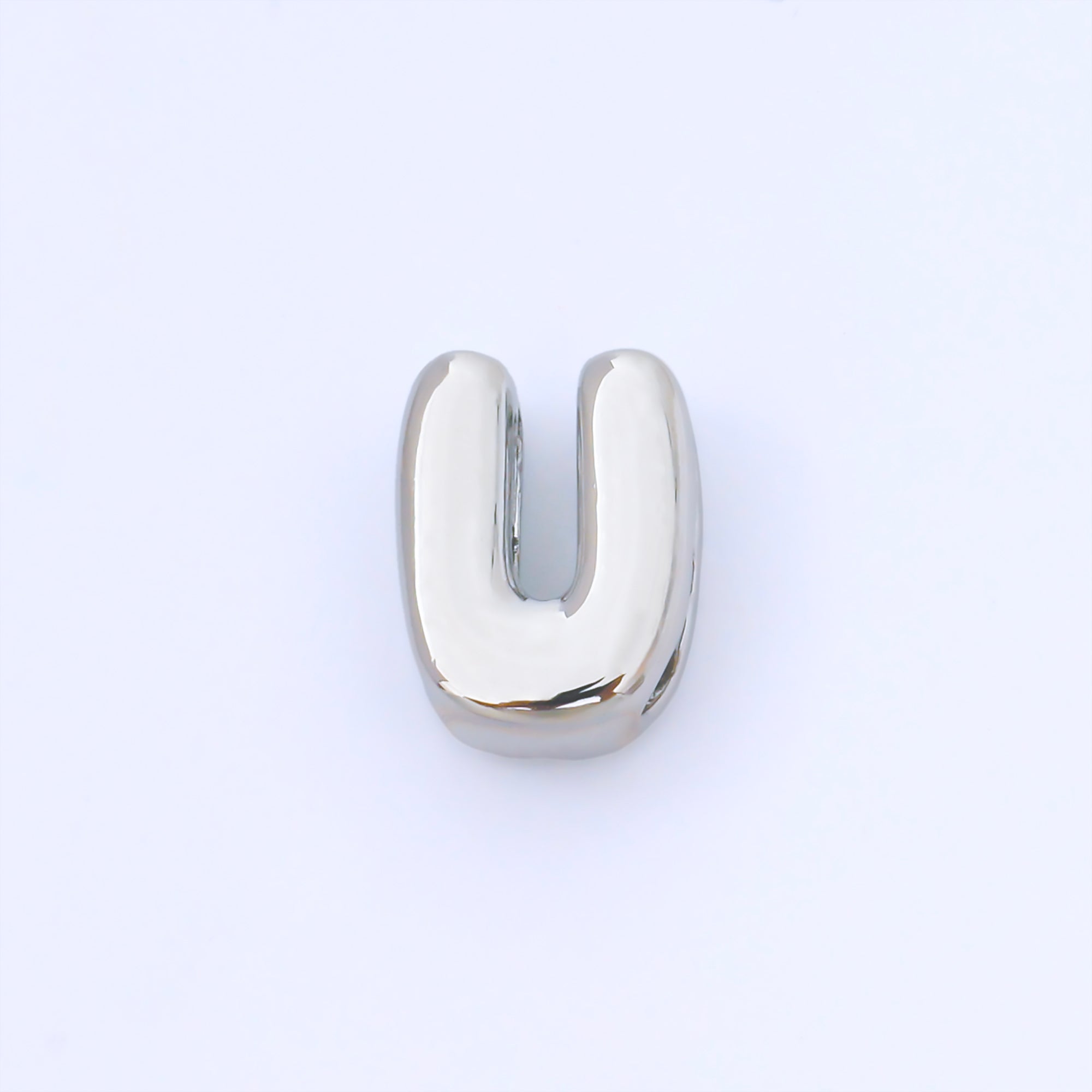 Silver 15mm Personalized Chubby Bubble Initial Letter Alphabet Bead | AF092 - AF104