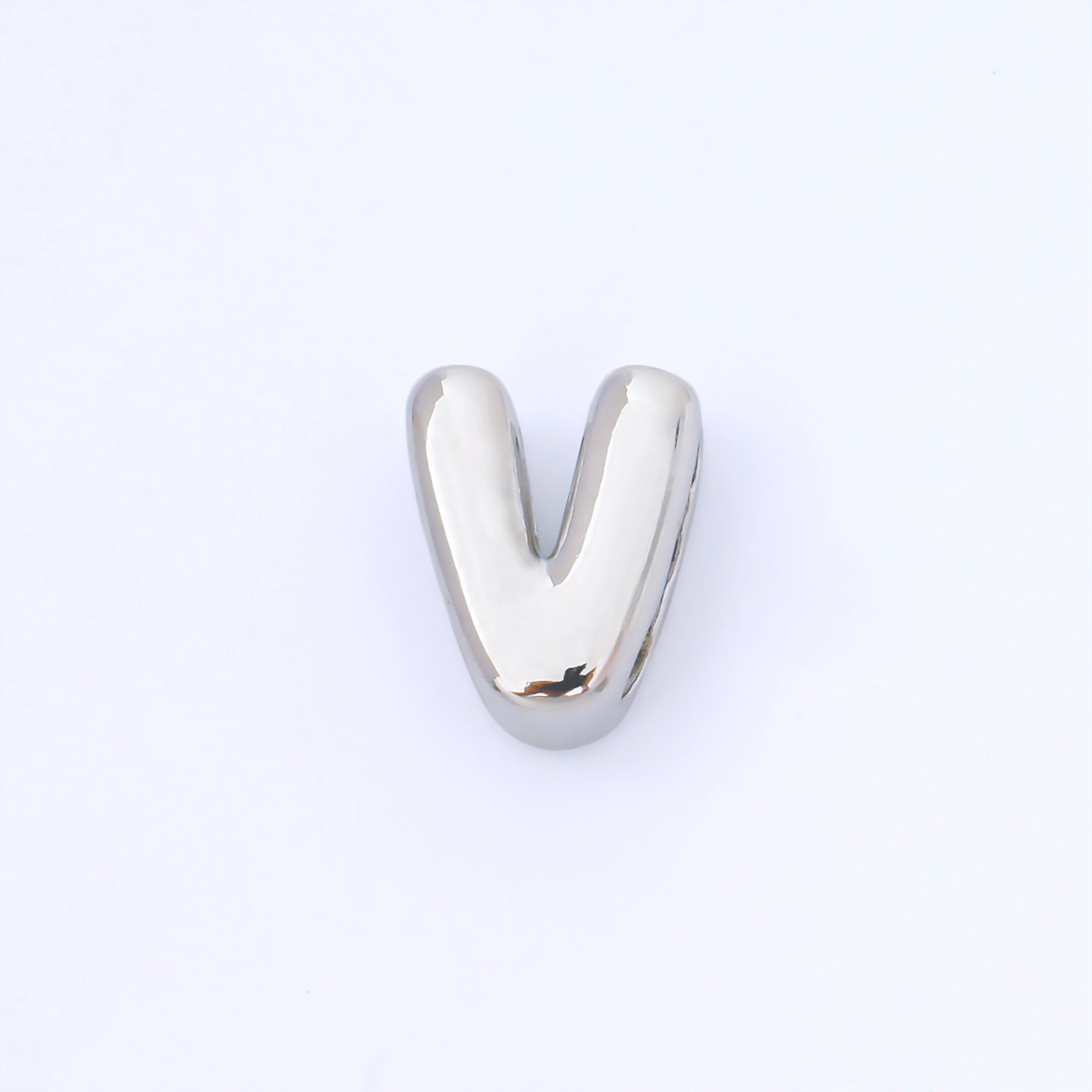 Silver 15mm Personalized Chubby Bubble Initial Letter Alphabet Bead | AF092 - AF104