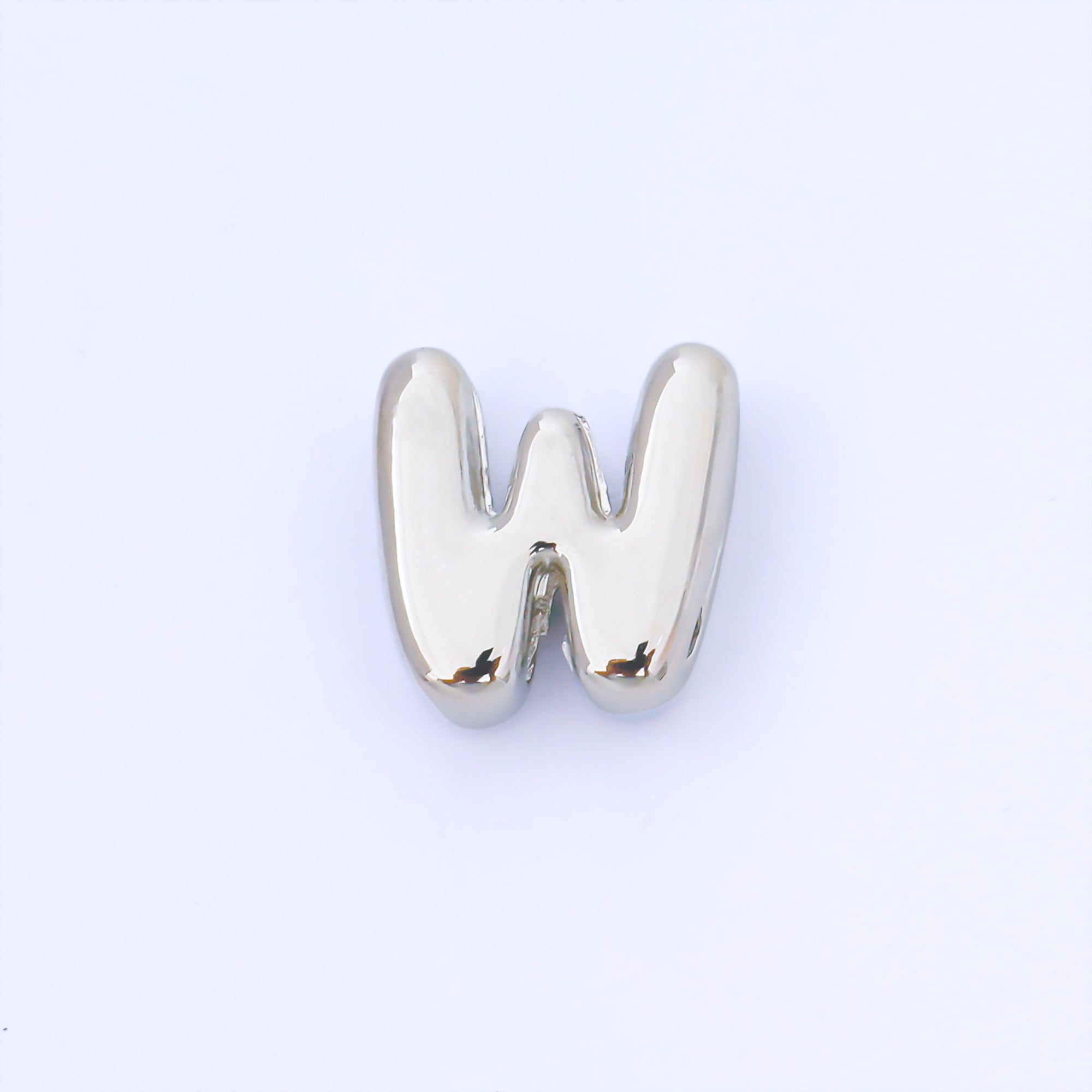 Silver 15mm Personalized Chubby Bubble Initial Letter Alphabet Bead | AF092 - AF104