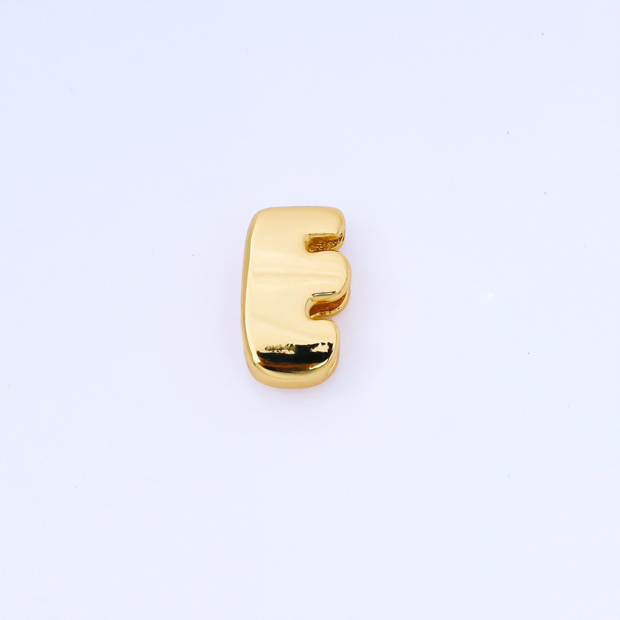 24K Gold Filled 20mm Personalized Cord Chubby Bubble Initial Letter Alphabet Bead | AF105 - AF117