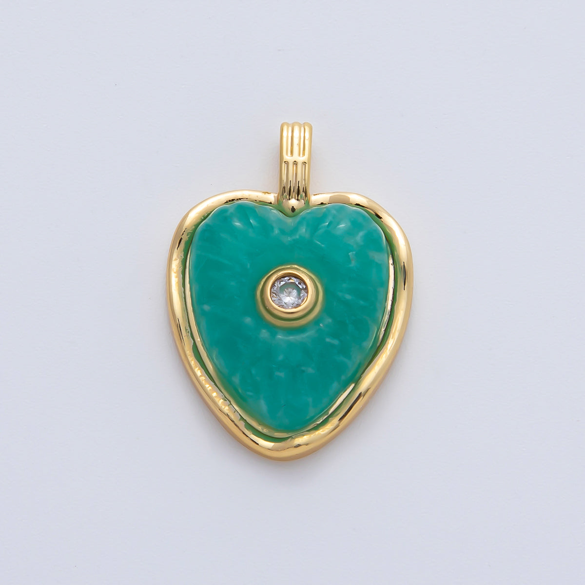 18K Gold Filled 23mm Amazon, Amethyst, Lapis Gemstone Sunburst Heart Pendant | AF1161 ~ AF1163