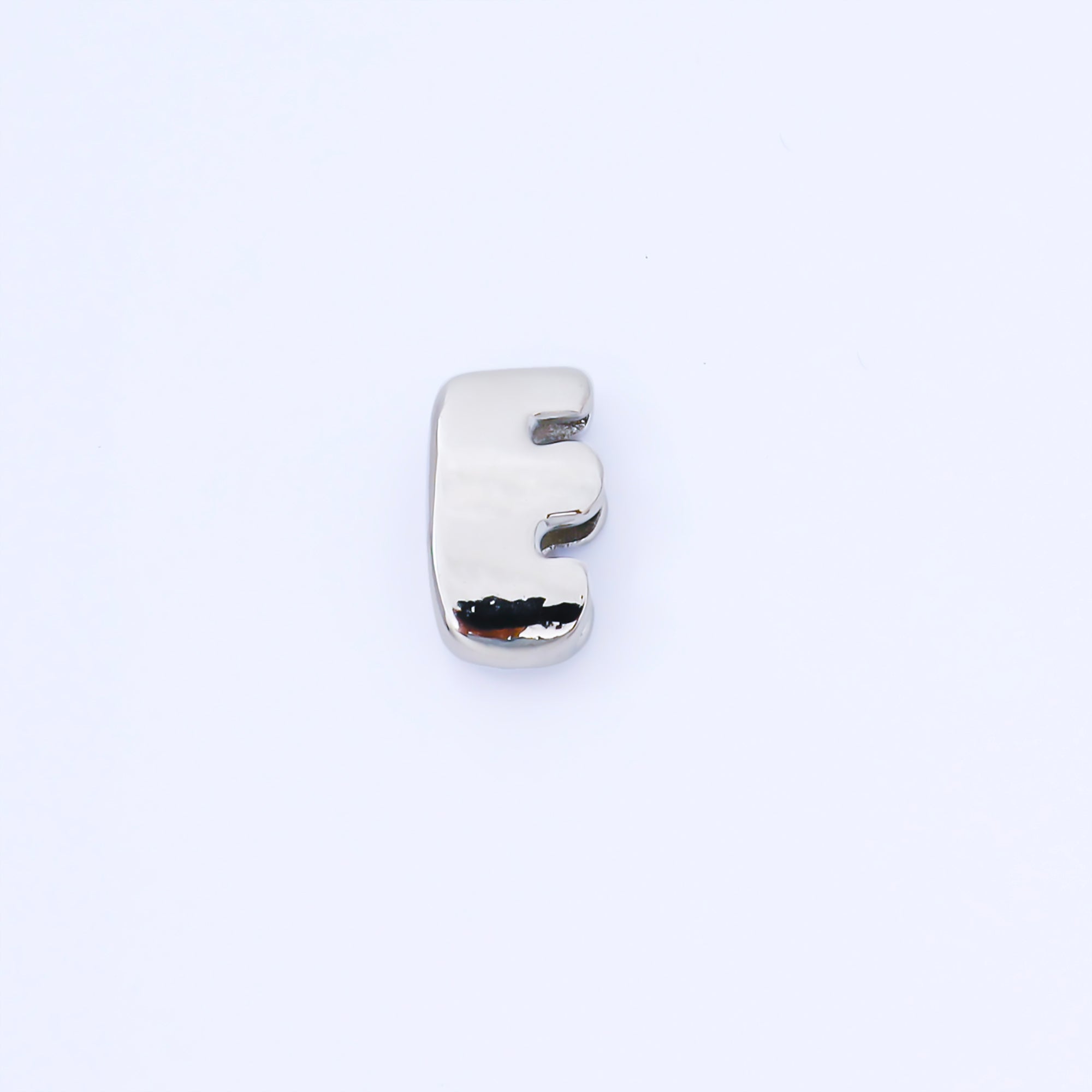 Silver 20mm Personalized Cord Chubby Bubble Initial Letter Alphabet Bead | AF118 - AF130